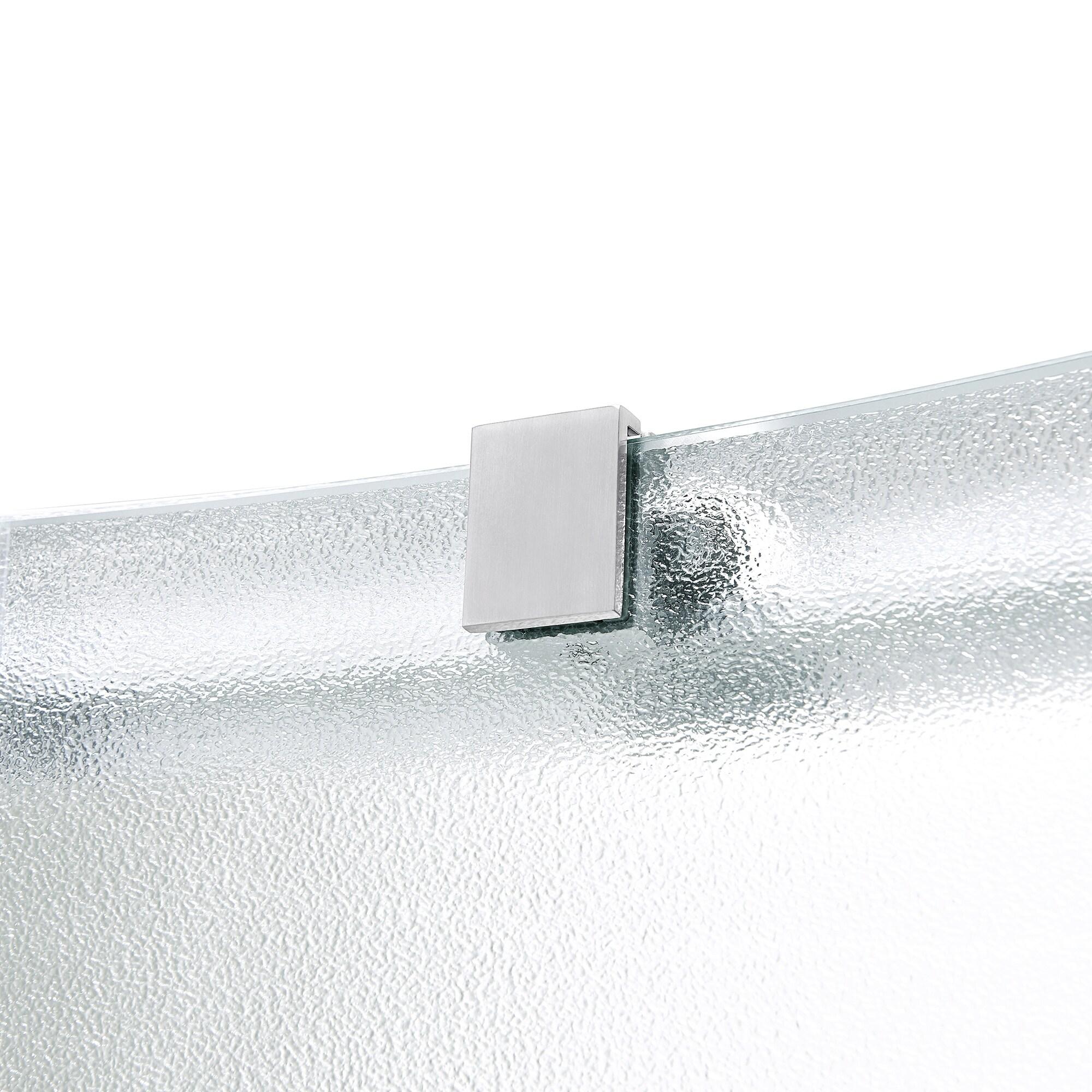 Ove Decors 15SKA-BREF34-SATAC OVE Decors Breeze 35 in. Round Shower Kit w/ Frosted, Base, Wall