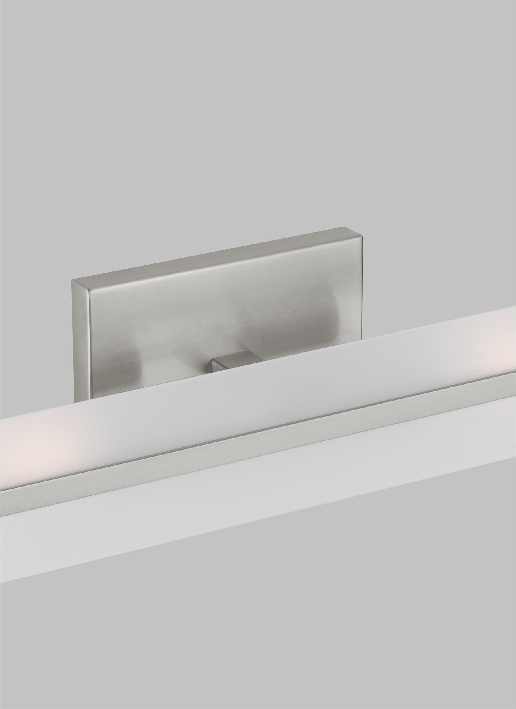 Modern Brushed Nickel 2-Light Bath Vanity with Satin Etched Glass
