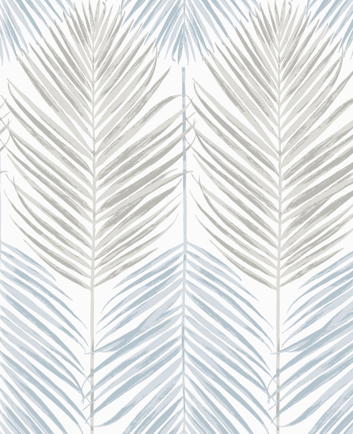 NextWall  Two Toned Palm Peel and Stick Wallpaper 20.5 in. W x 18 ft. L - Blue Mist & Daydream Grey
