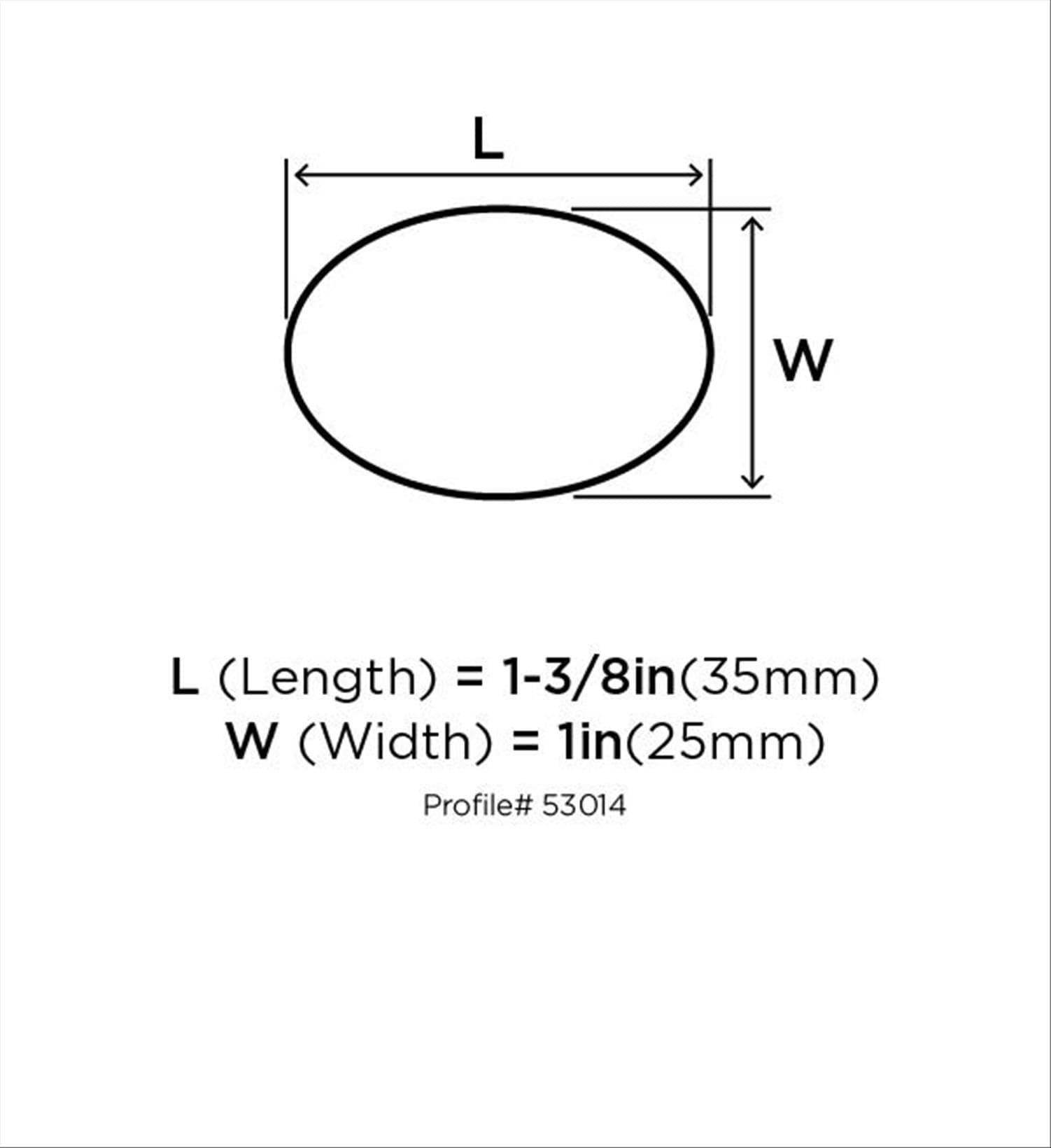 1 3/8" Length Oval Knob Multipack