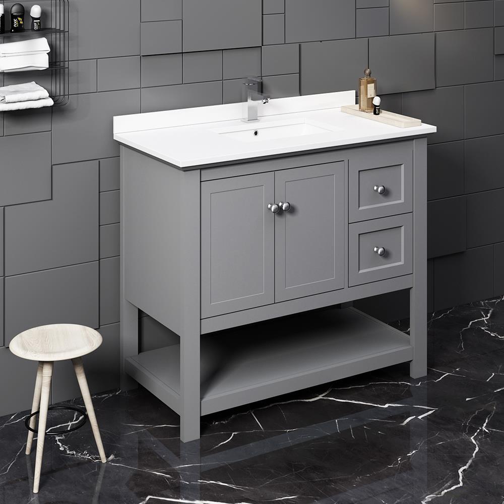 Fresca Manchester 42" Freestanding Single Sink Bathroom Vanity with Integrated Sink (Faucet Not Included)