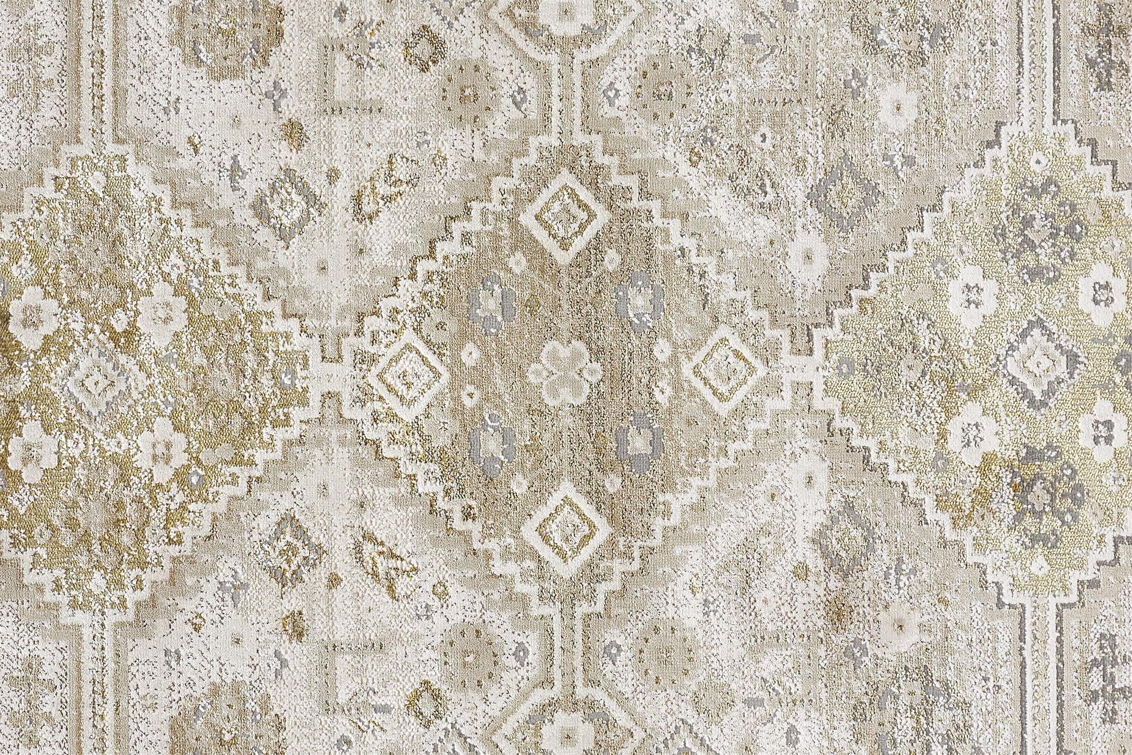 Aura Modern Persian Gold/Ivory Area Rug