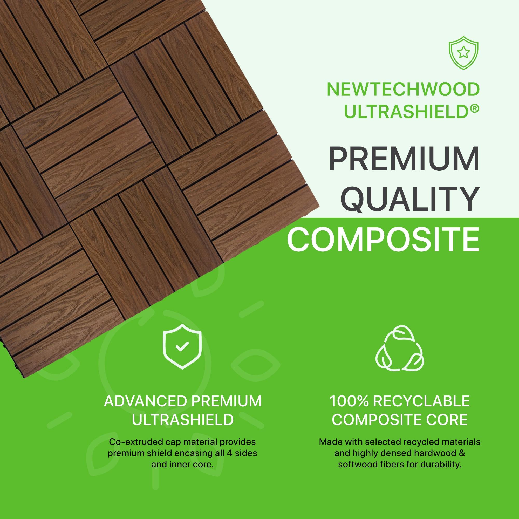 UltraShield Naturale Composite 12" x 12" Interlocking Deck Tile