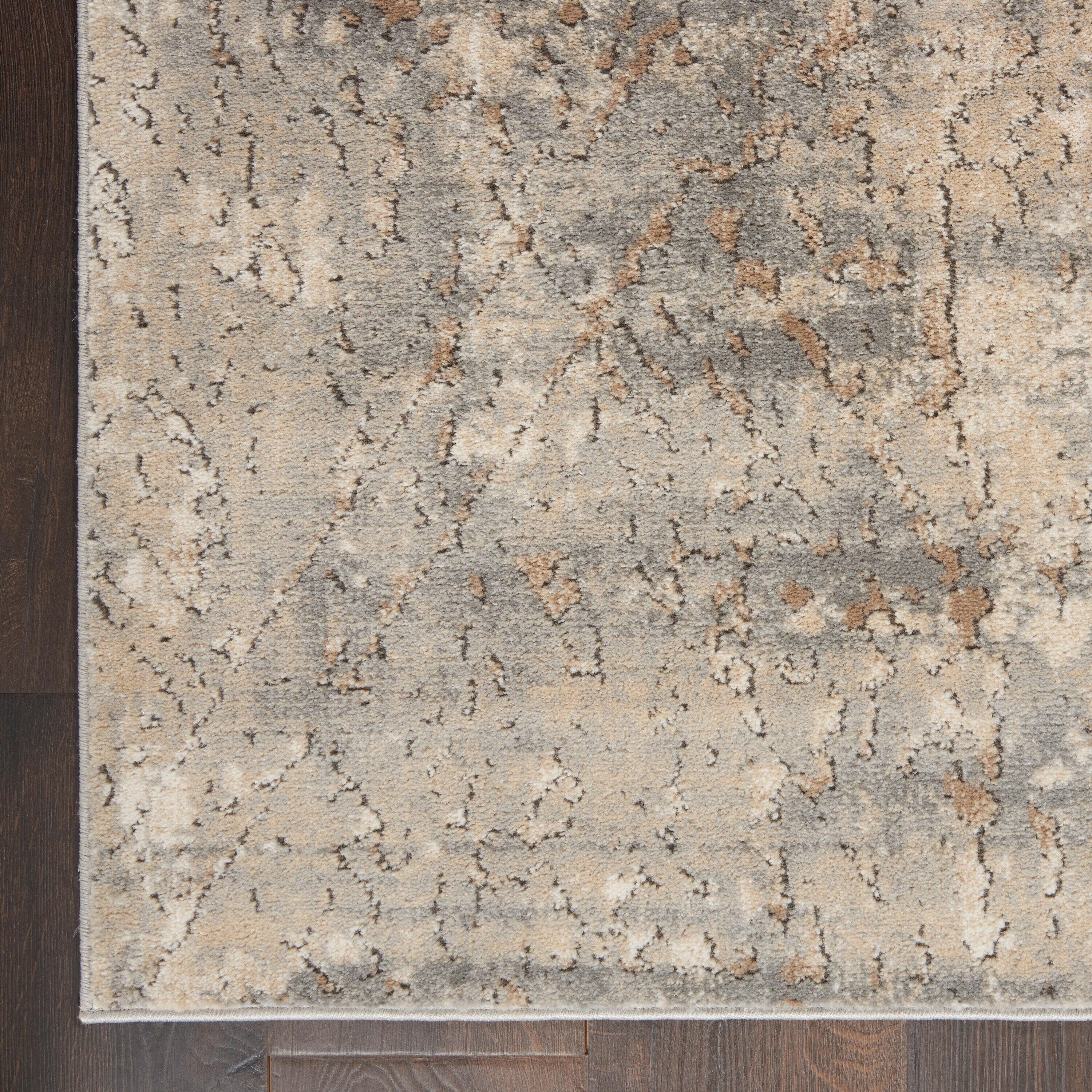 Nourison Concerto Abstract Contemporary Area Rug Beige Grey 5'3" x 7'3"