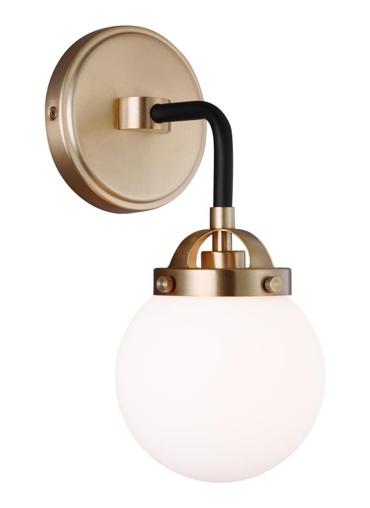 Elegant Satin Bronze Dimmable Wall Sconce with Etched White Shade