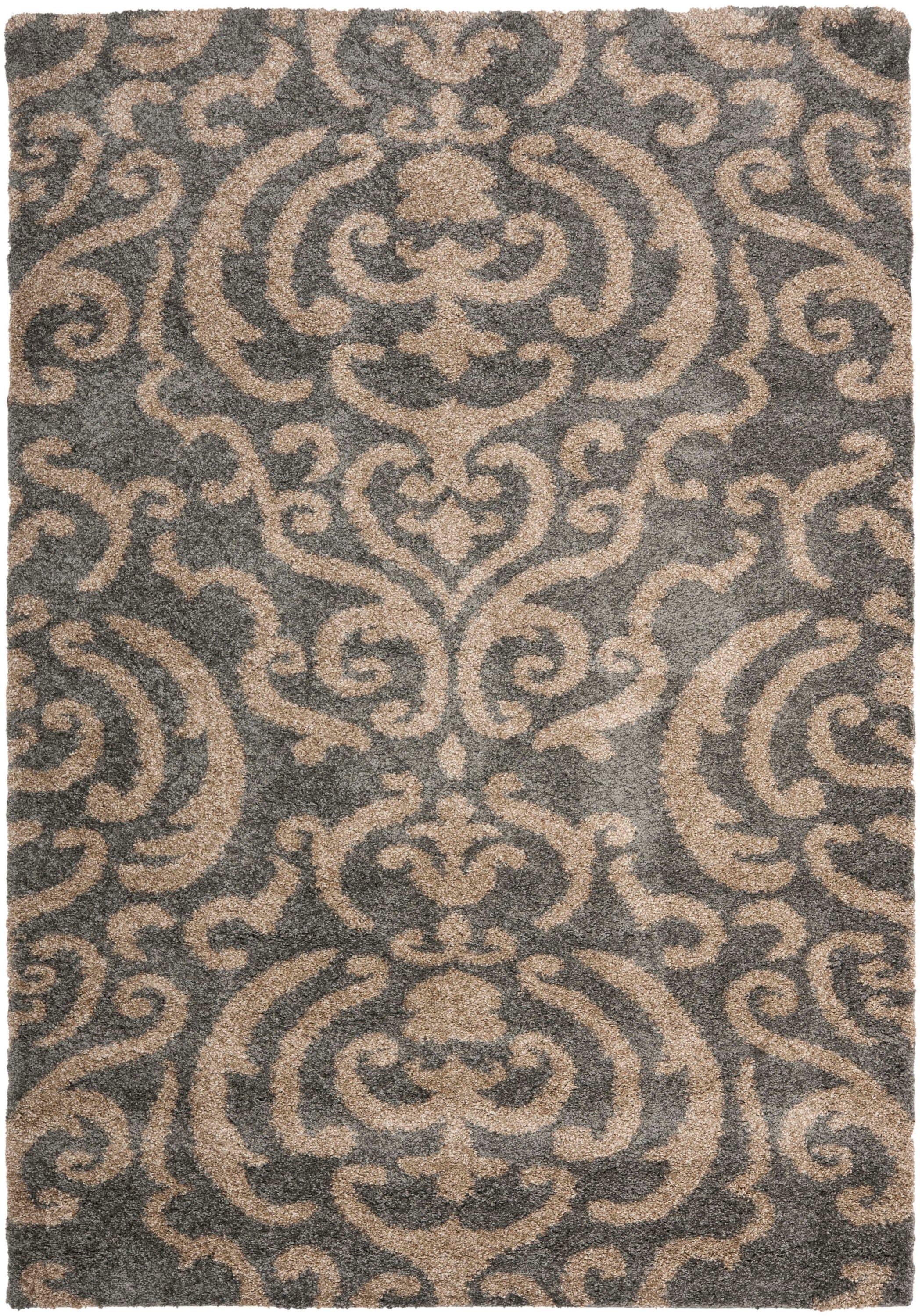 Florida Shag SG462 Power Loomed Indoor Area Rug - Grey/Beige - 8'x10' - Safavieh.