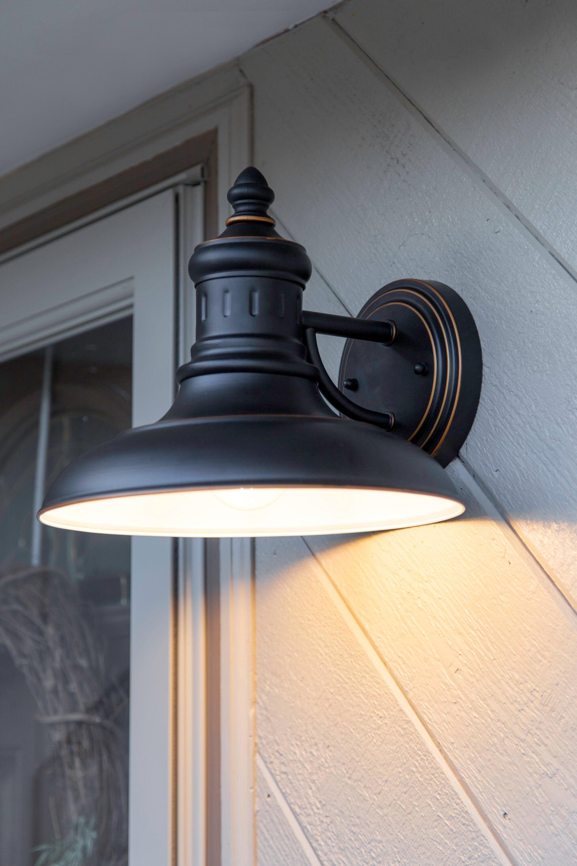 Design House 516732 Monterey Industrial Modern 1-Light Indoor/Outdoor Wall Mount with Metal Shade for Porch Entryway Barn, Oil Rubbed Bronze