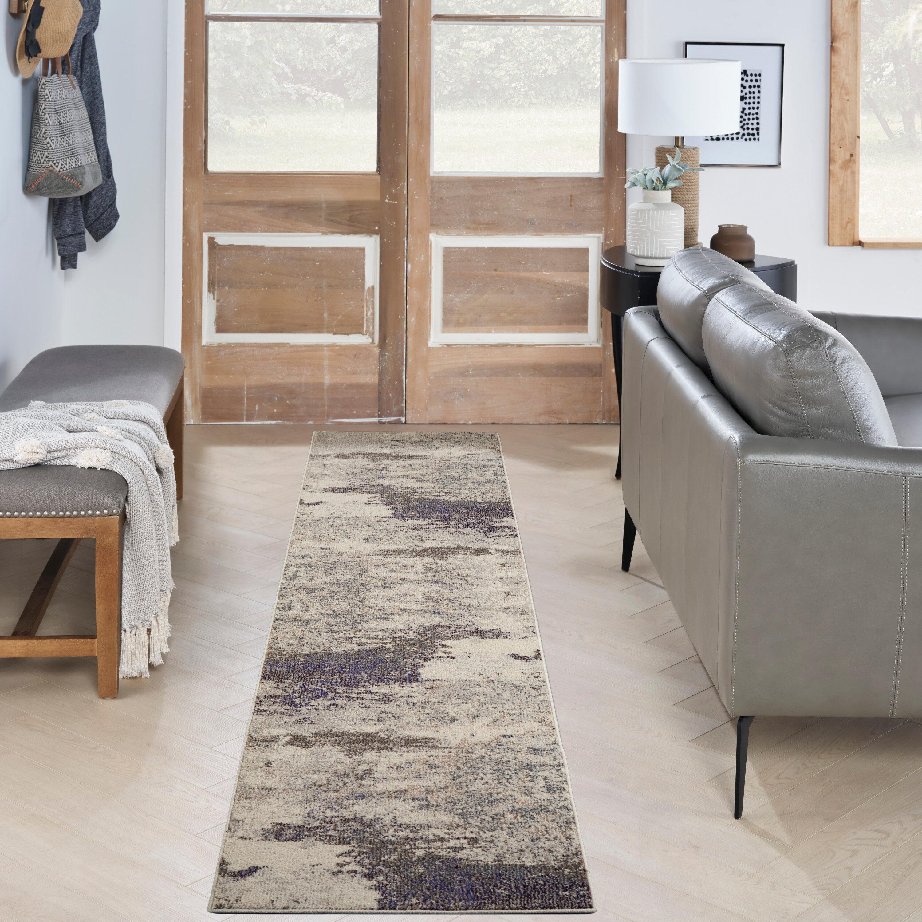 Nourison Celestial CES02 2'2" x 10' Ivory/Grey Area Rug