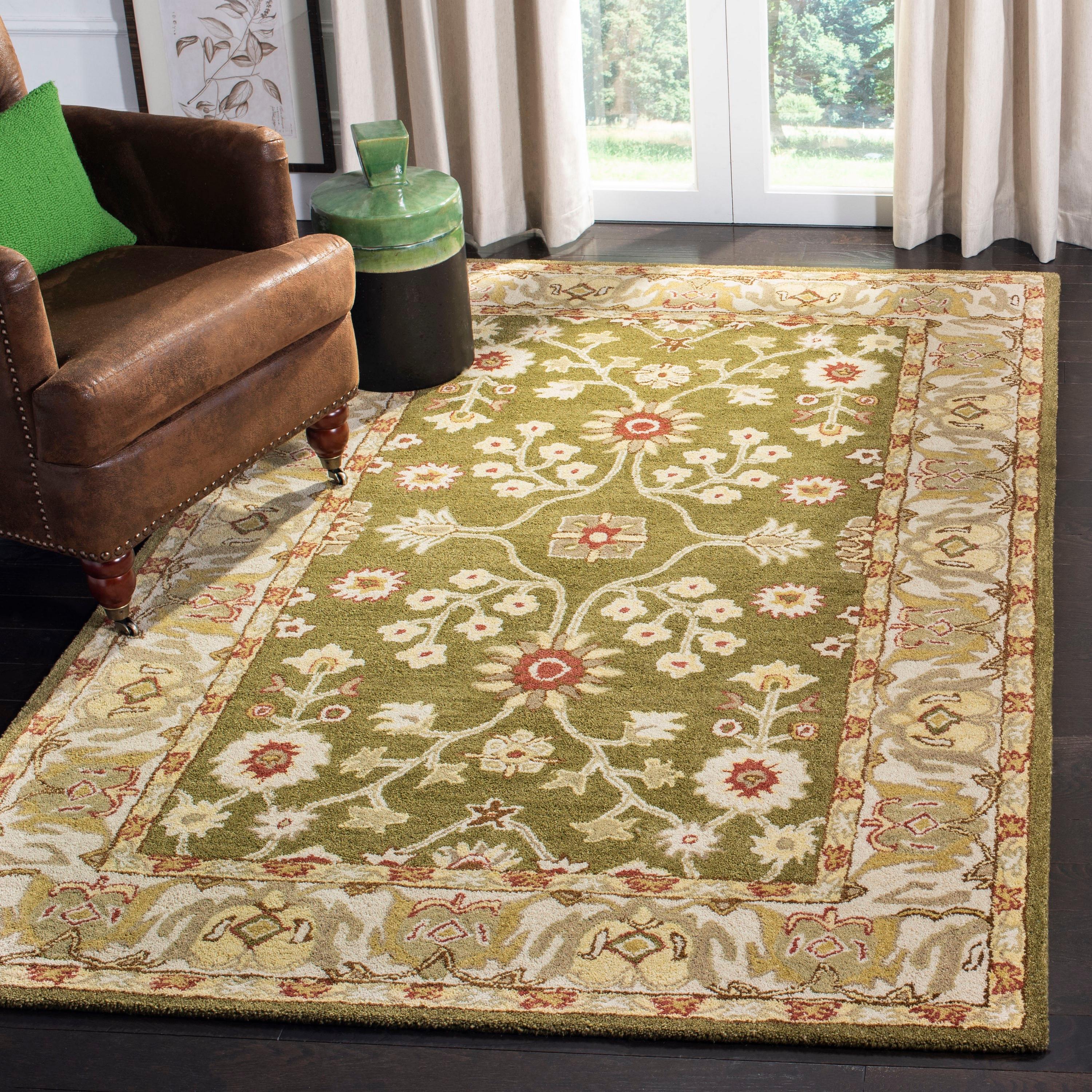 Anatolia AN562 Hand Tufted Indoor Area Rug - Moss/Ivory - 4'x6' - Safavieh