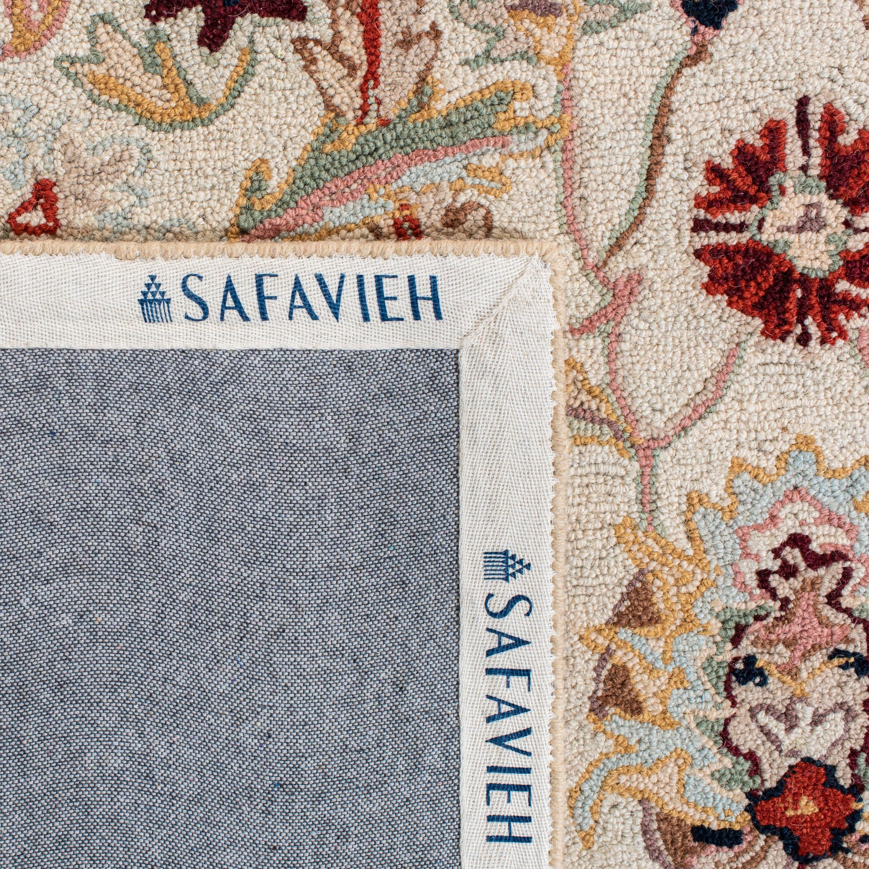 SAFAVIEH Chelsea Quinlan Traditional Wool Area Rug, Ivory/Red, 5'3" x 8'3"