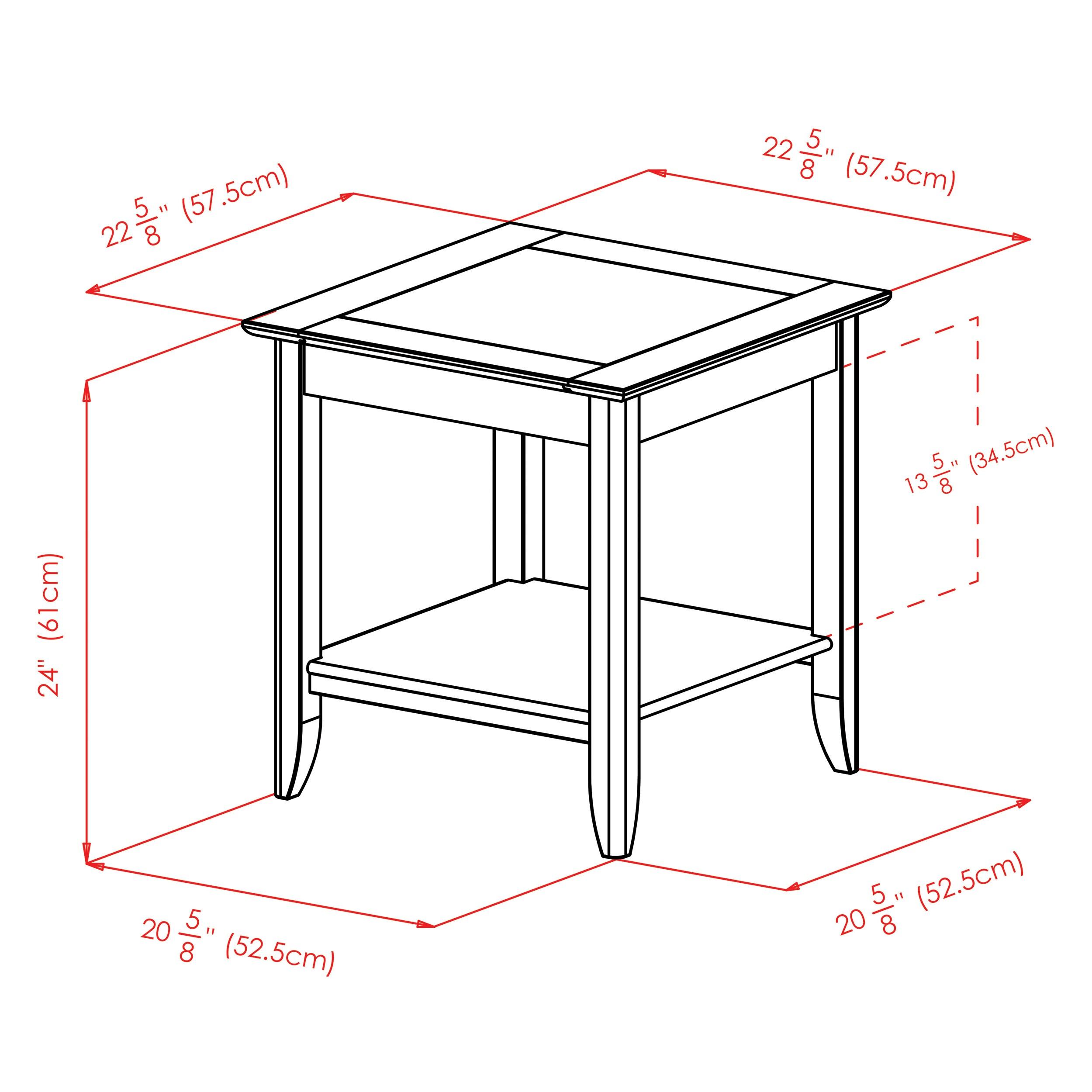 Santino End Table Oyster Gray - Winsome: Contemporary Accent Table with Lower Shelf, Wood Inlay