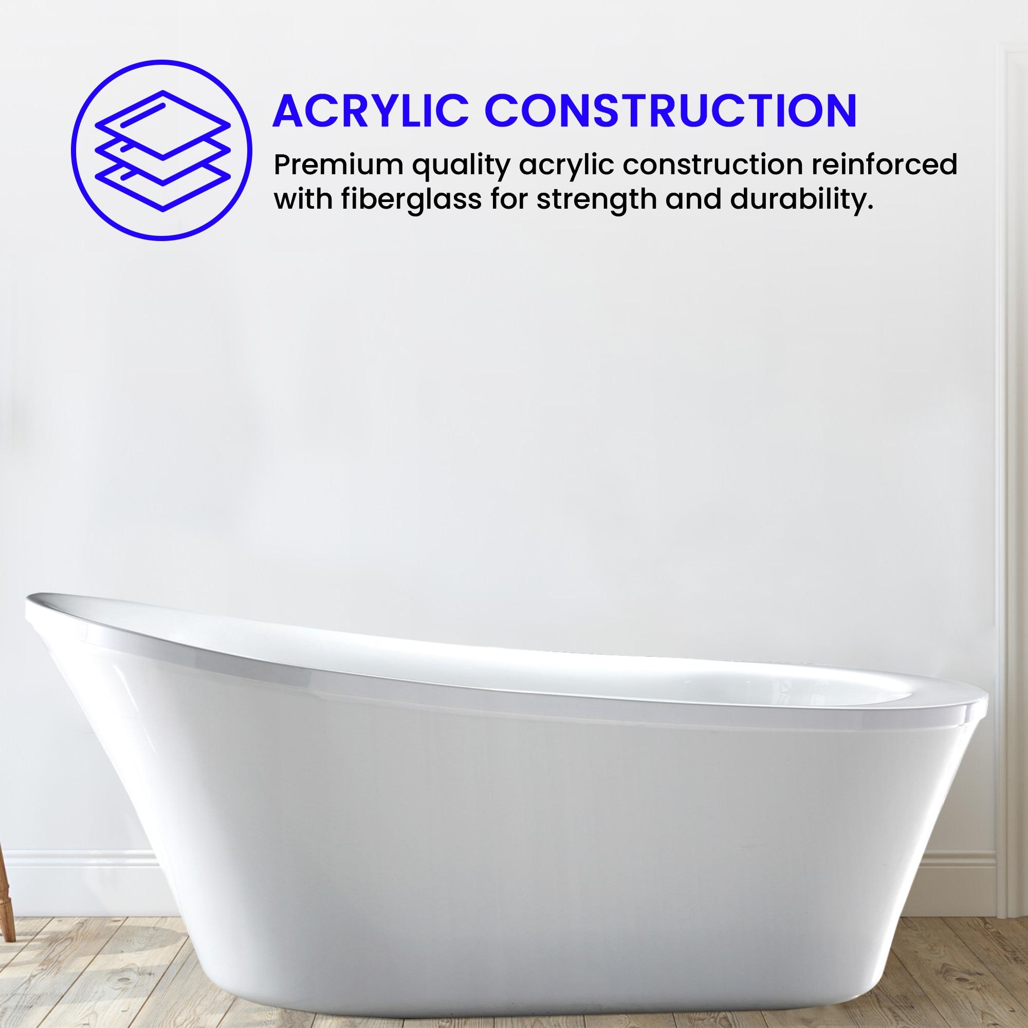 70" x 34" Freestanding Soaking Bathtub