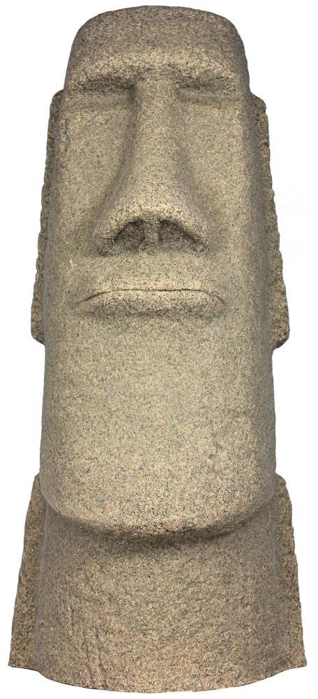 28" Textured Sandstone Resin Easter Island Head Garden Statue