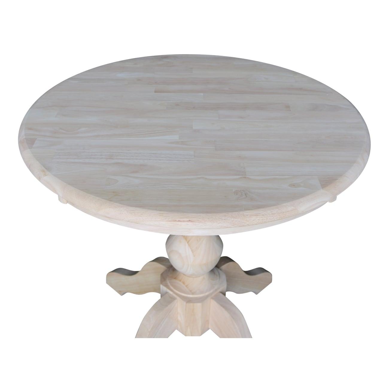 International Concepts 30" Round Top Pedestal Table-28.9" H, Unfinished