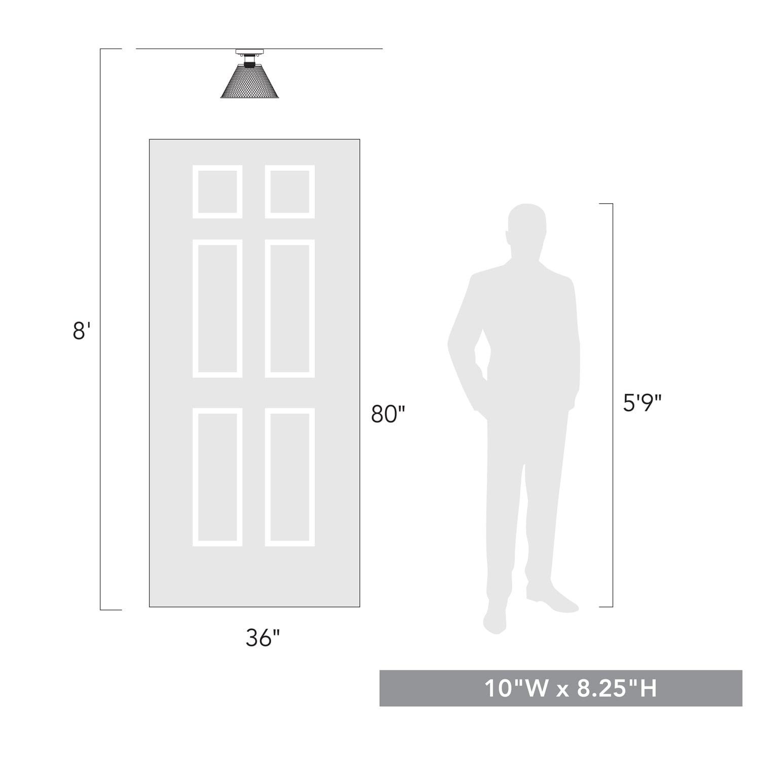 Golden Lighting Carver 1-Light Semi-flush in Matte Black