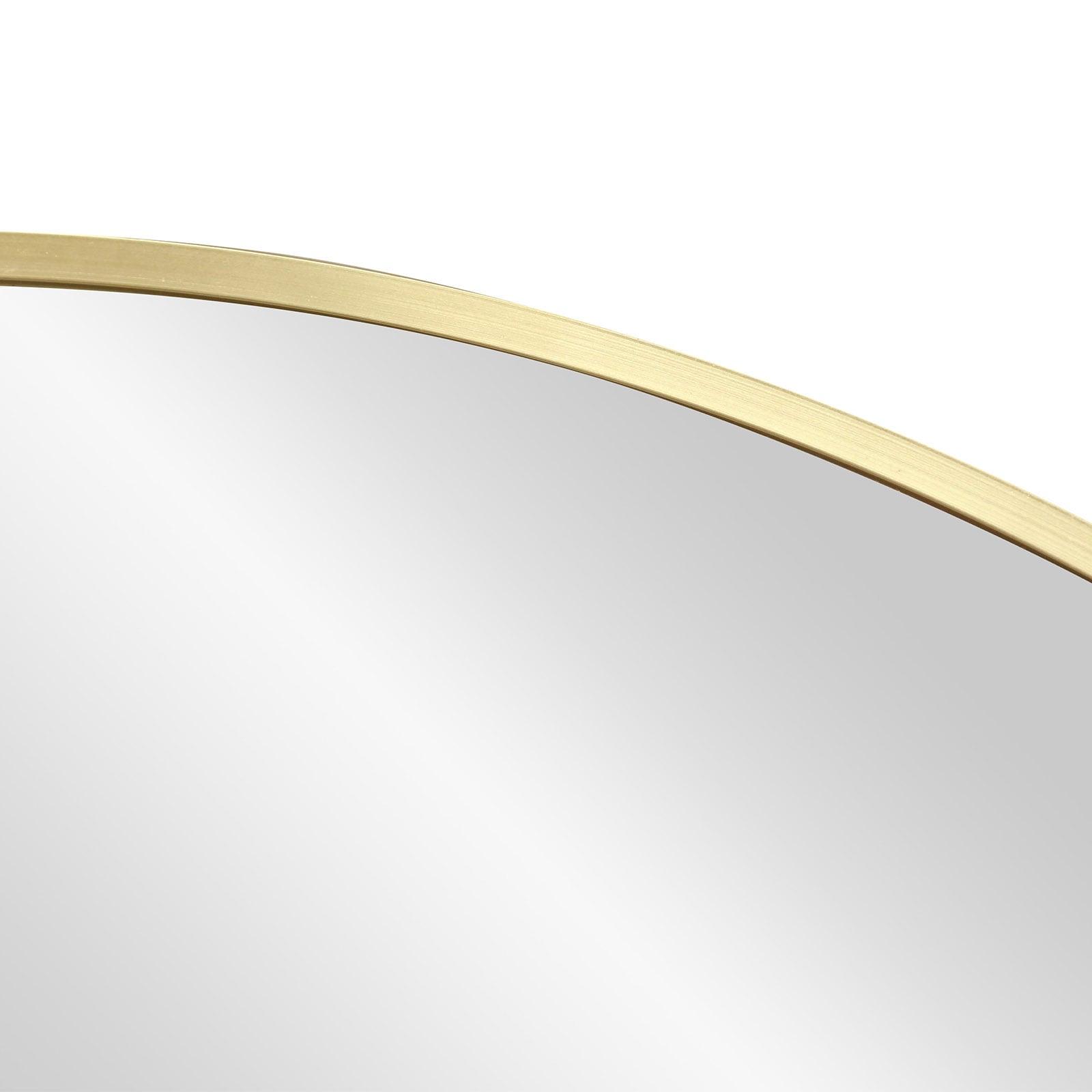 28" Rollo Round Wall Mirror Gold - Kate & Laurel All Things Decor: Modern Style, Metal Frame, No Assembly Required