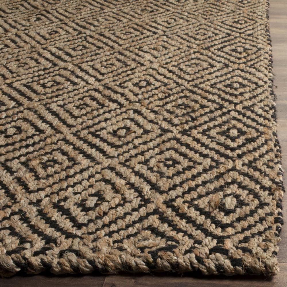 Natural Fiber NF181 Hand Woven Indoor Area Rug - Natural/Black - 4'x6' - Safavieh.