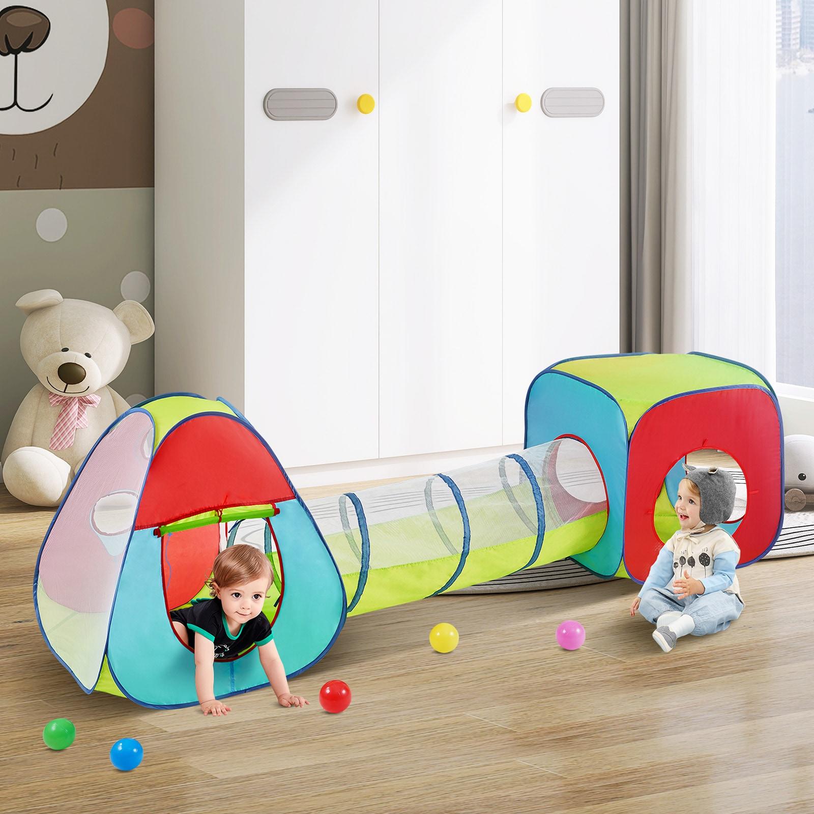 3 in 1 Kids Play Tent with Tunnel, Multi Color