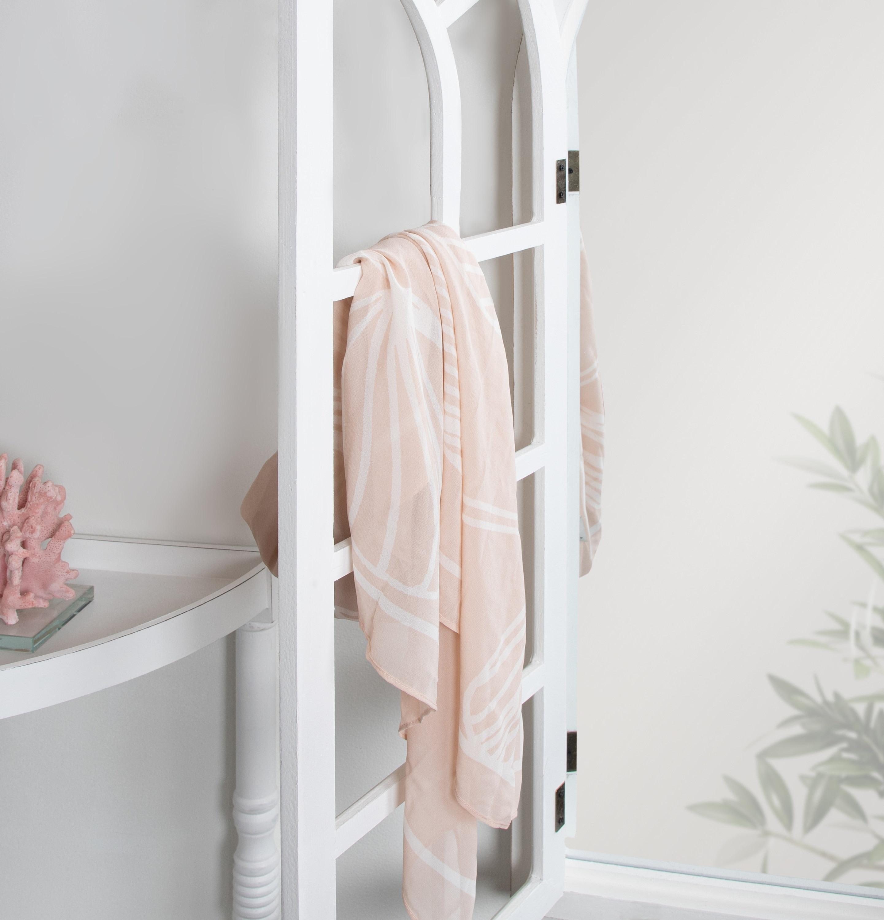 28"x44" Boldmere Arch Wall Mirror White - Kate & Laurel All Things Decor: Rustic Farmhouse Windowpane