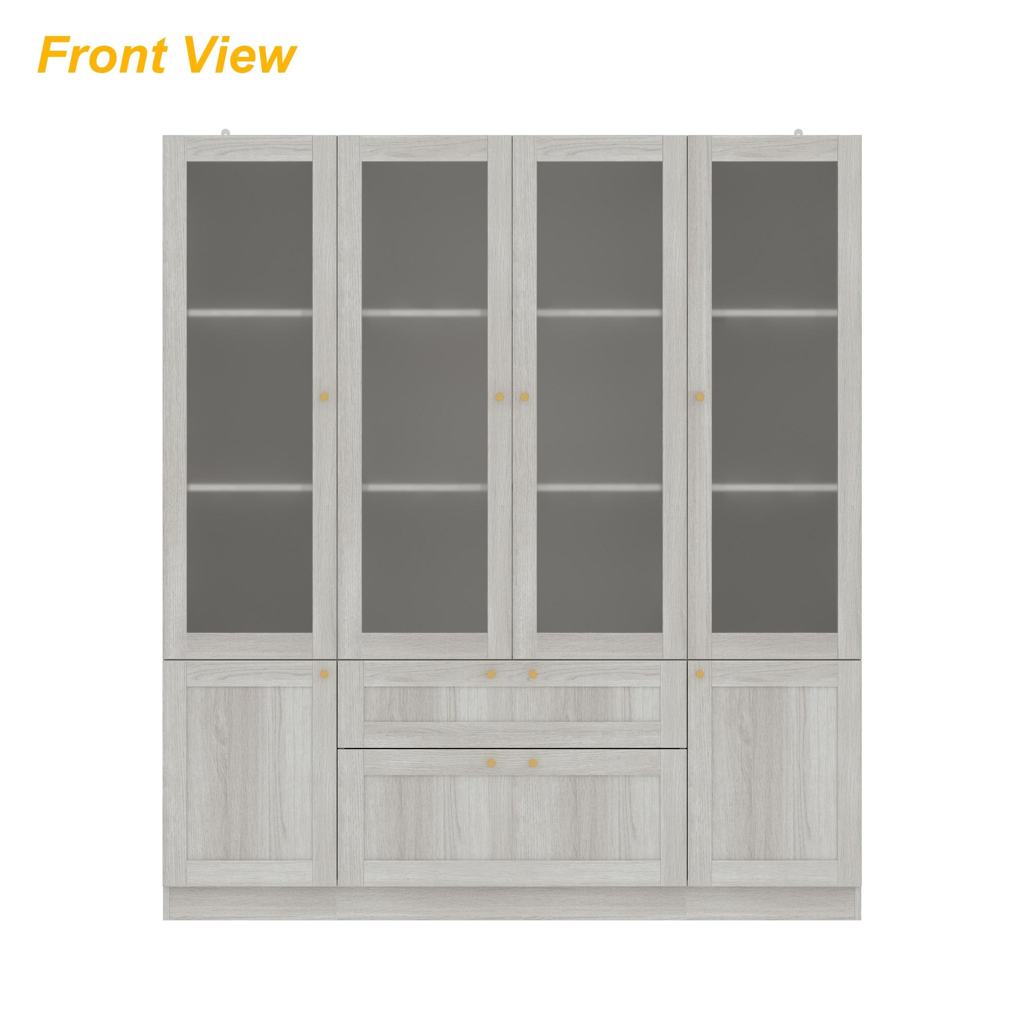 FUFU&GAGA Modern Simple Wardrobe Frosted Glass Door Combination Clothes Storage Cabinet Armoire