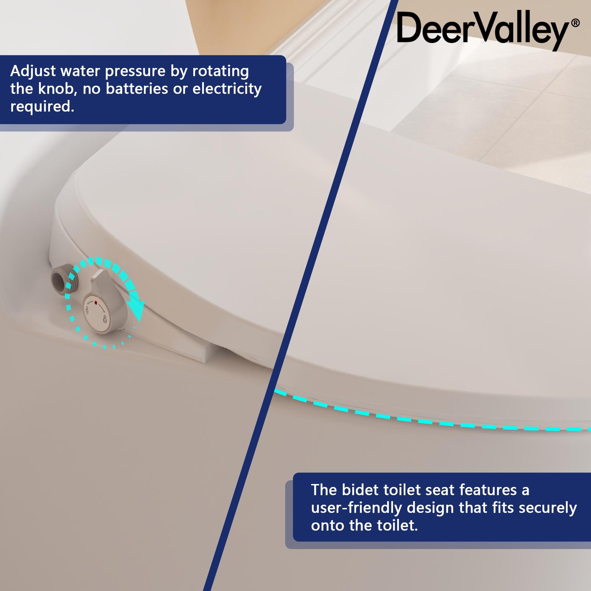 Electric Quiet Close Bidet Seat for Elongated Toilets in White