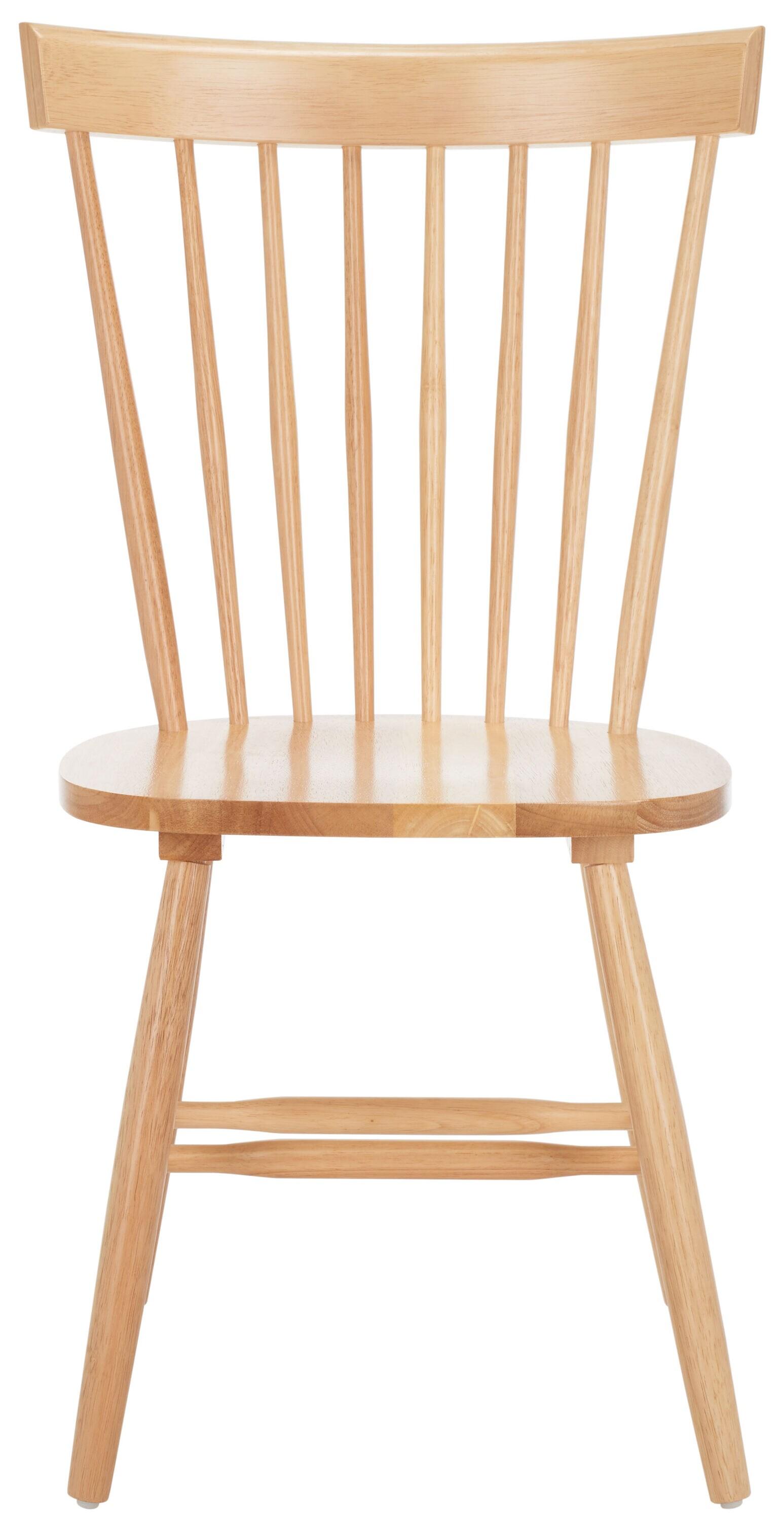 SAFAVIEH Parker Country Wood Solid Dining Parsons Chair, Natural (Set of 2)