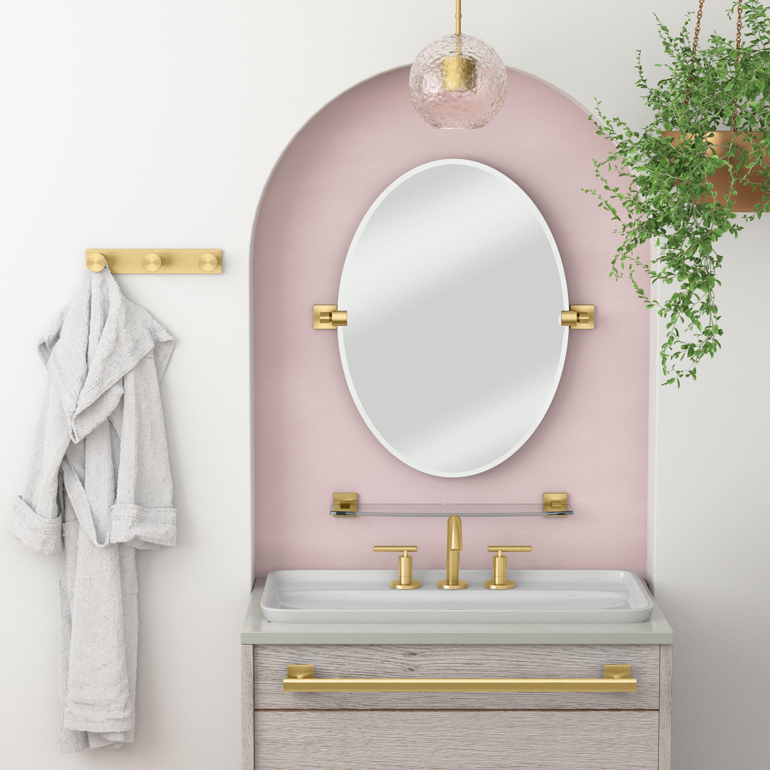 Gatco 4066 Elevate Vanity Glass Shelf, Brushed Brass