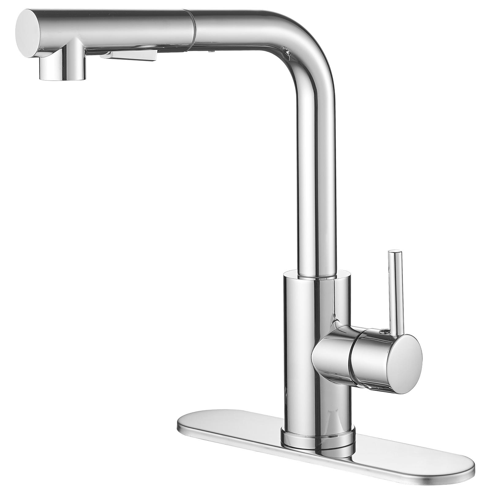 Polished Chrome Single Handle Pull-Out Spray Kitchen Faucet