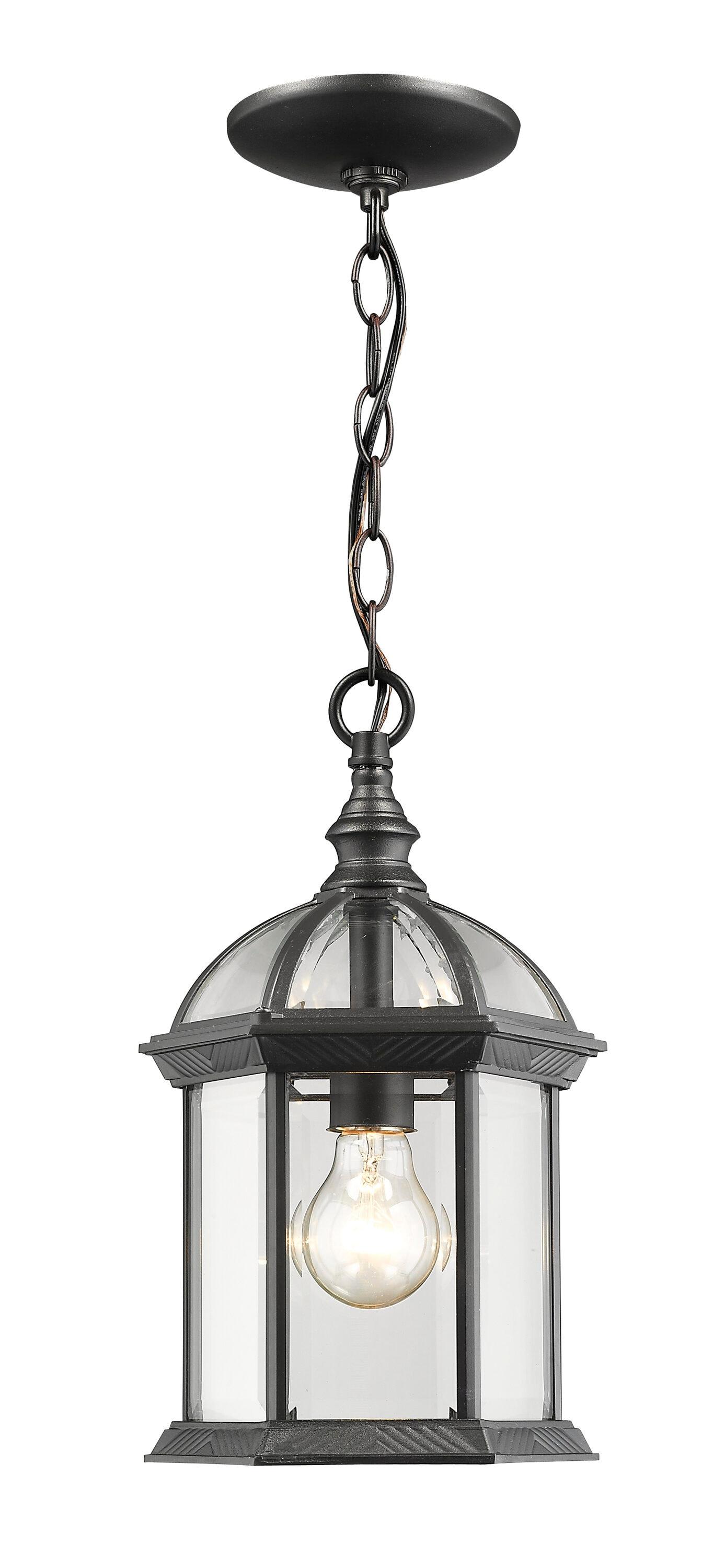 Annex Black Glass Outdoor Mini Pendant Light