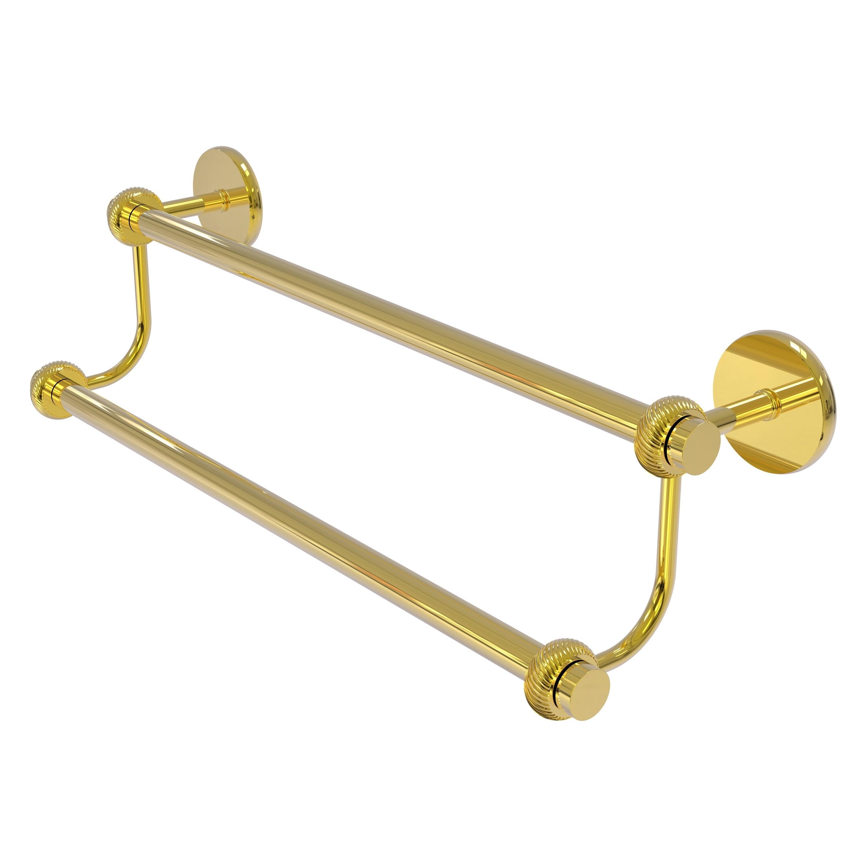 Polished Brass 18-Inch Dual Wall Mounted Towel Bar