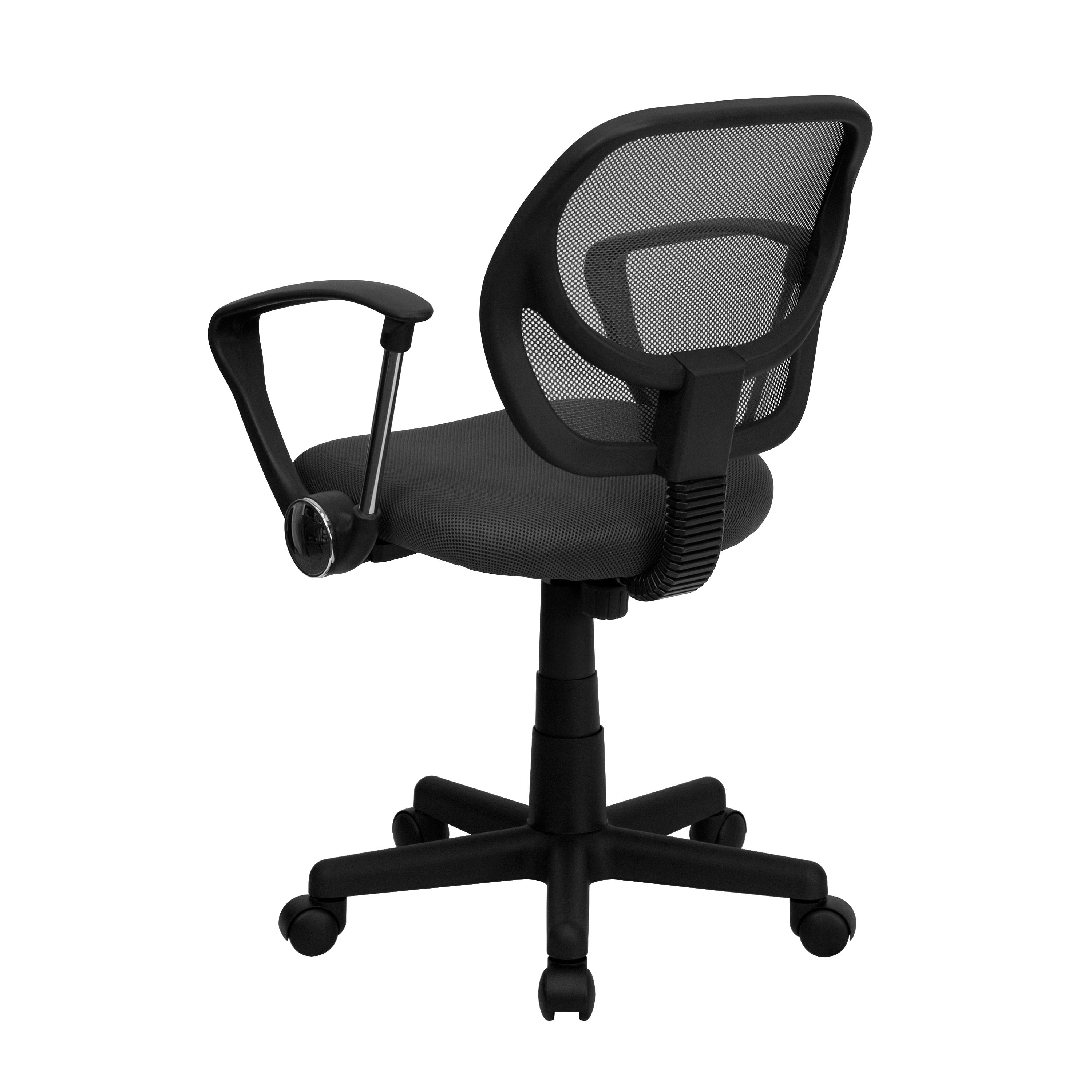 Flash Furniture Low Back Gray Mesh Swivel Task Office Chair with Arms