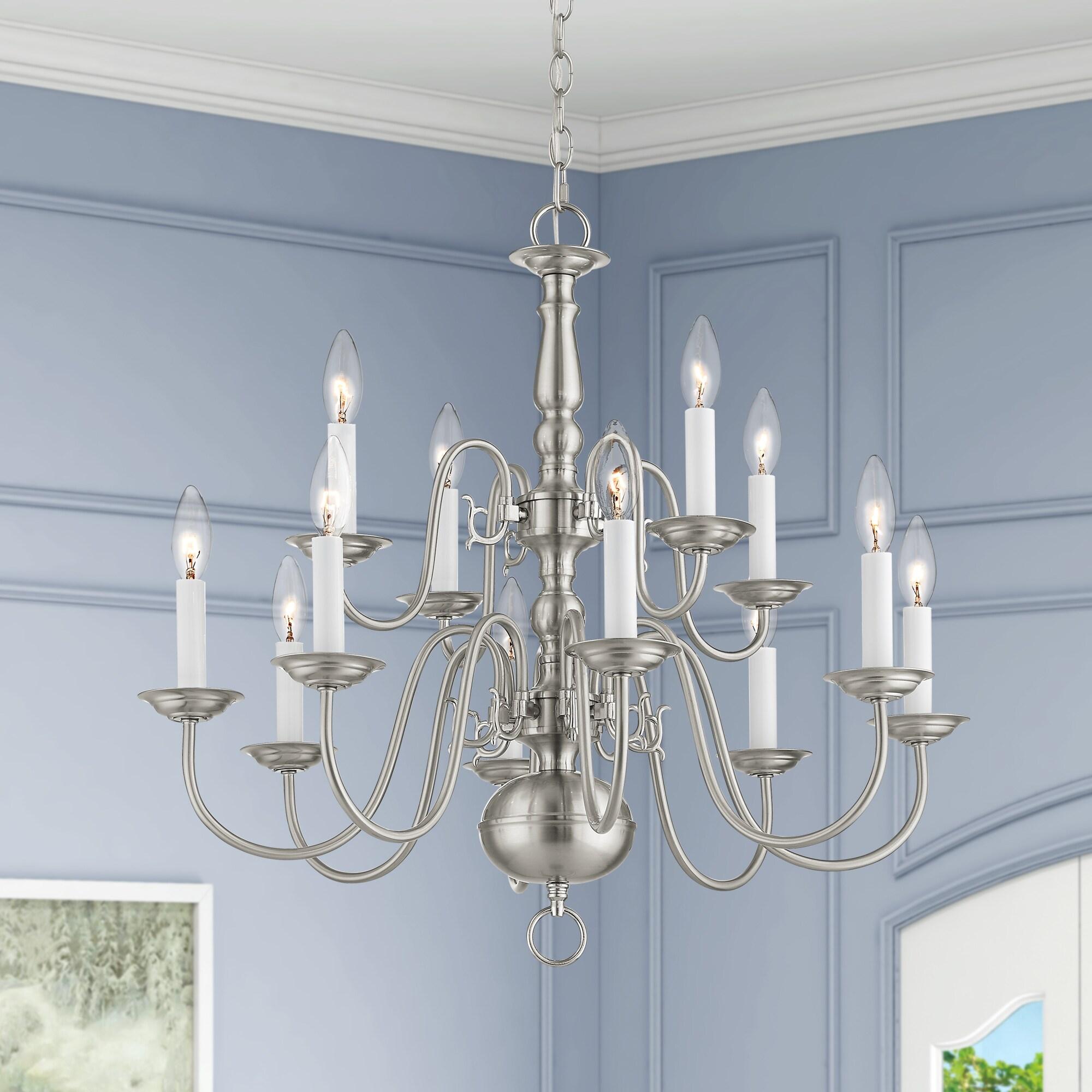 Livex Lighting Williamsburgh 12 - Light Chandelier in  Brushed Nickel