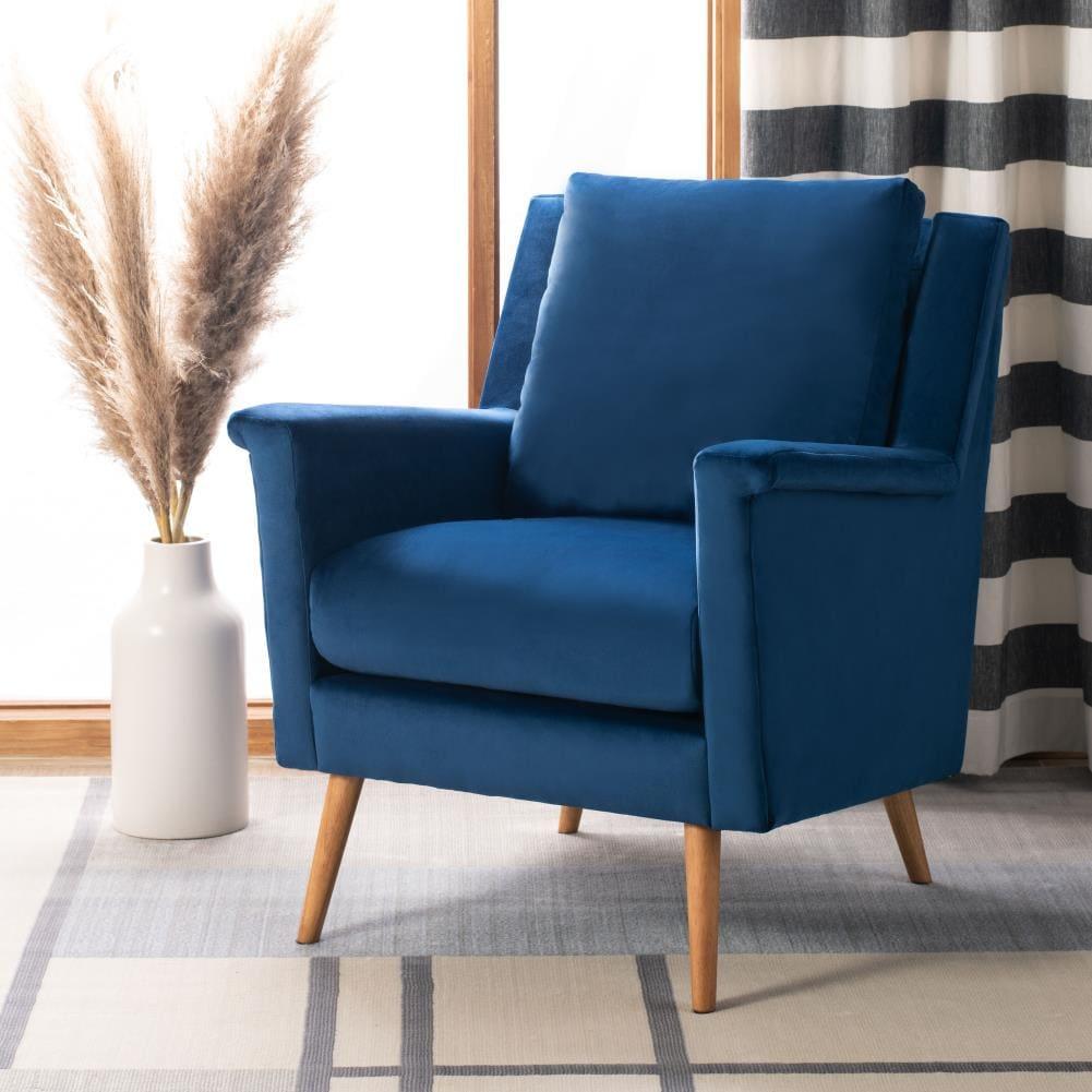 Astrid Mid-Century Arm Chair - Navy/Natural - Safavieh