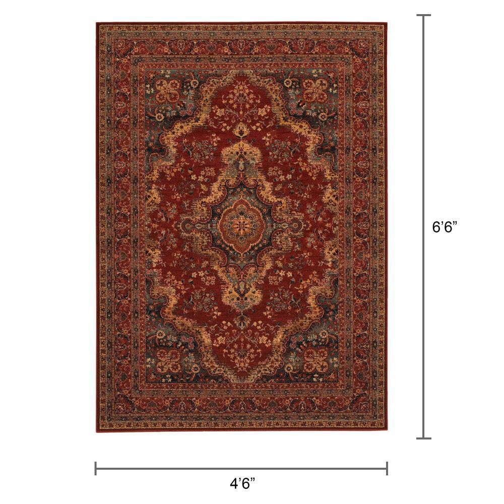 Couristan Old World Classics Kerman Medallion Wool Area Rug, 4'6" x 6'6", Burgundy