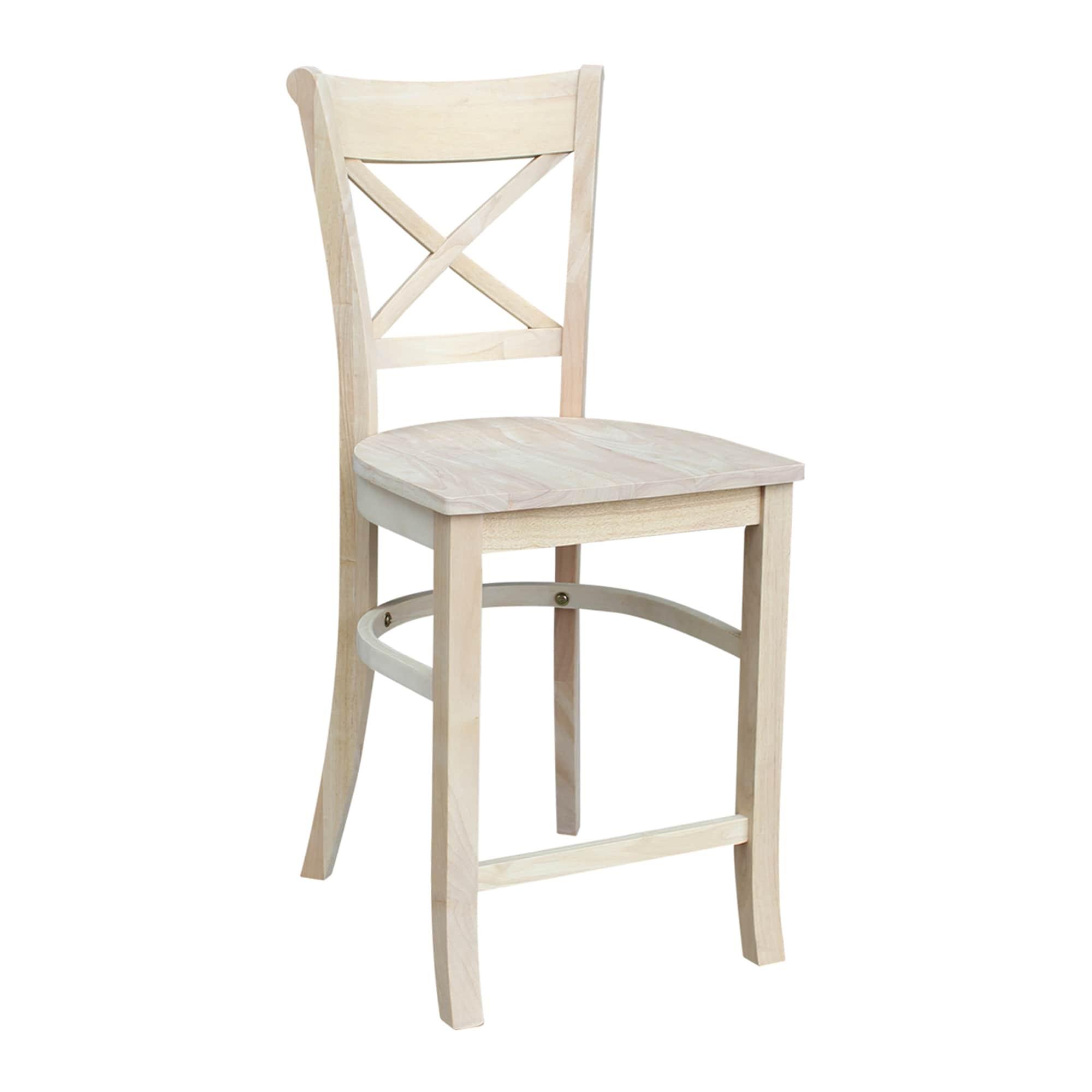 24&#34; Charlotte Counter Height Barstool Unfinished - International Concepts