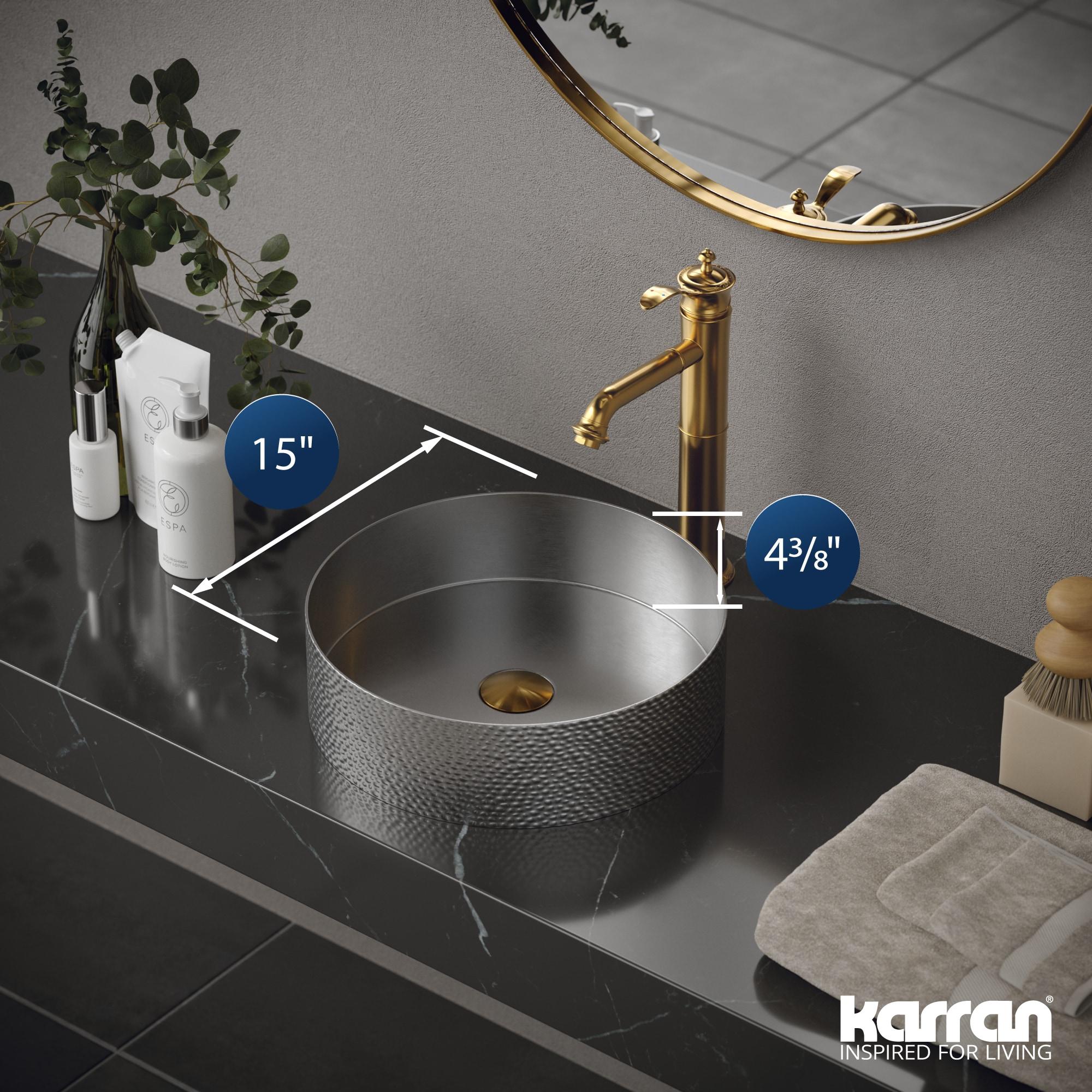 Karran Cinox 15'' Stainless Steel Circular Bathroom Sink