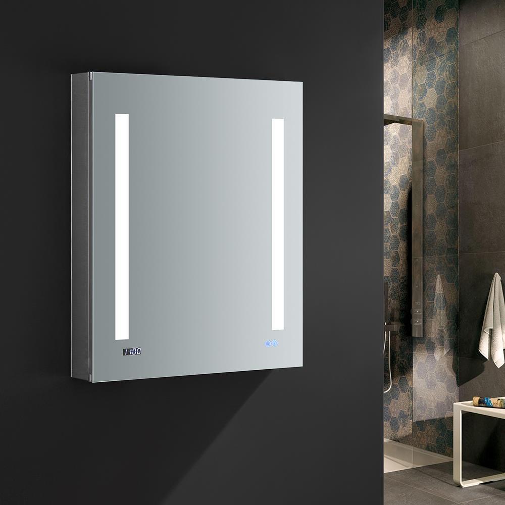 Fresca Tiempo 24x30" LED Lighting Aluminum Bathroom Medicine Cabinet in Mirrored