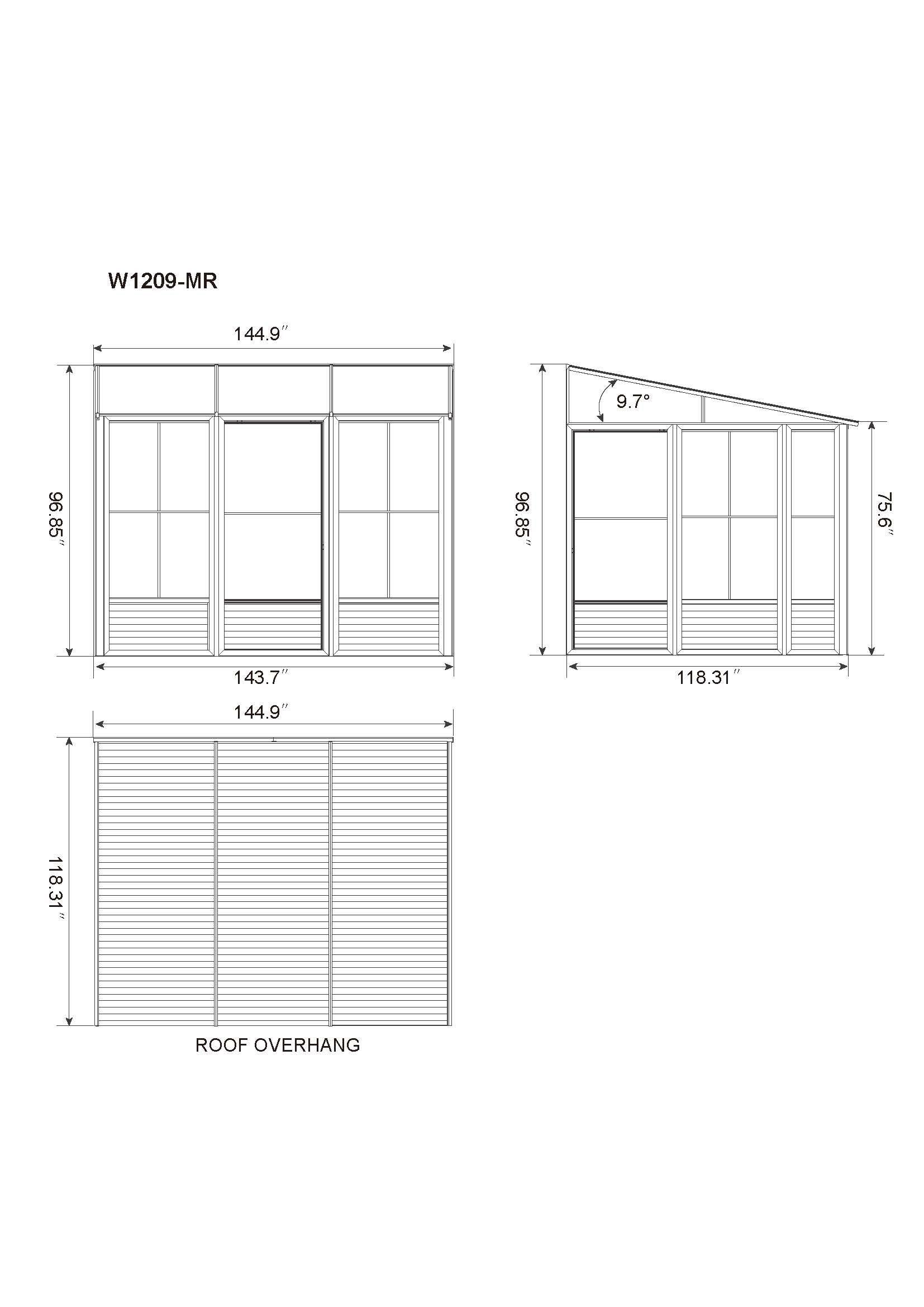 Gazebo Penguin Florence Wall-Mounted Solarium with Metal Roof