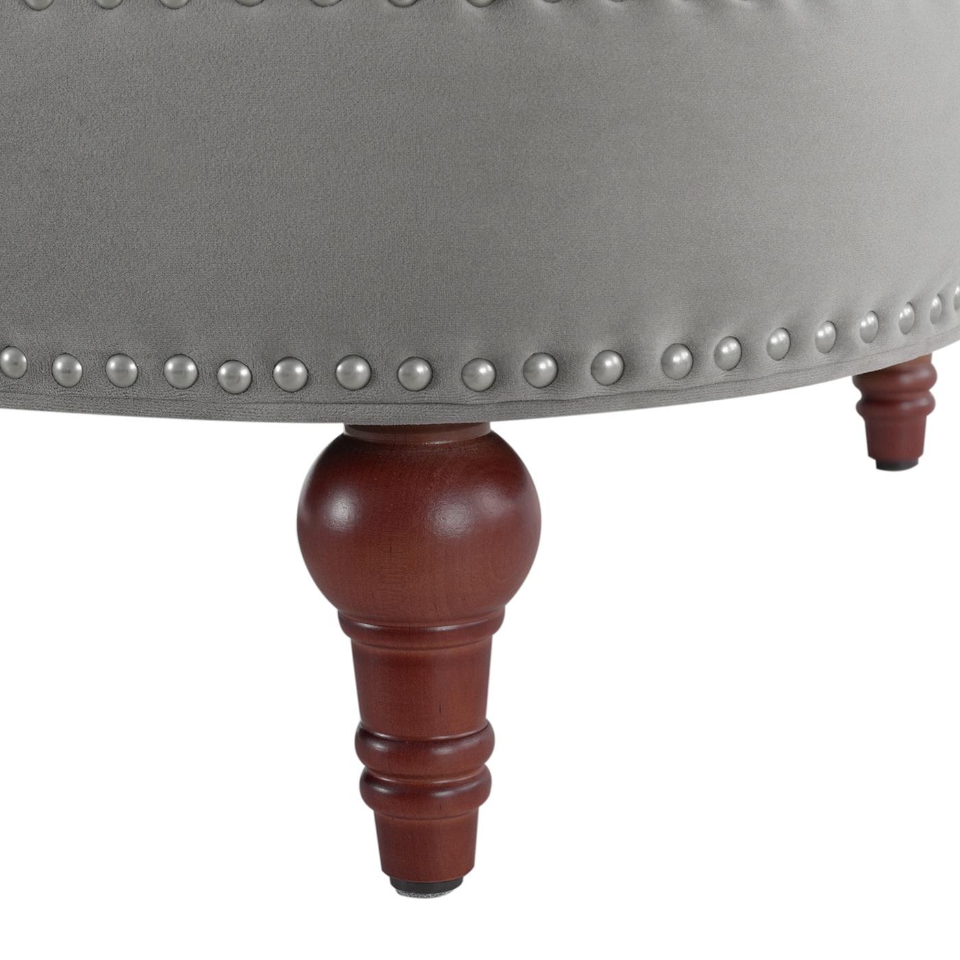 La Rosa 84" Chesterfield Tufted Sofa Opal Grey