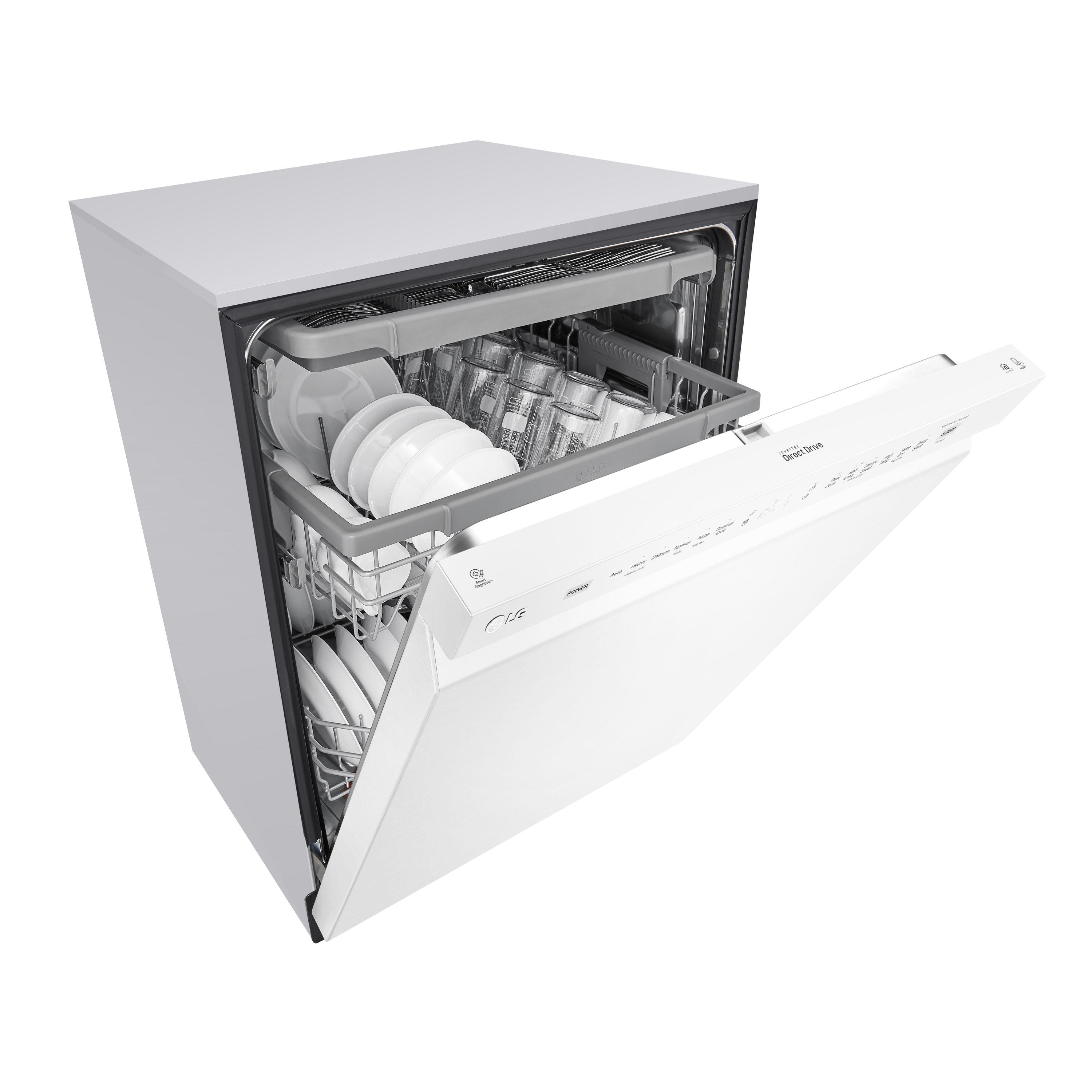LG 24 in. PrintProof Stainless Steel Front Control Dishwasher with QuadWash, 3rd Rack & Dynamic Dry, 48 dBA