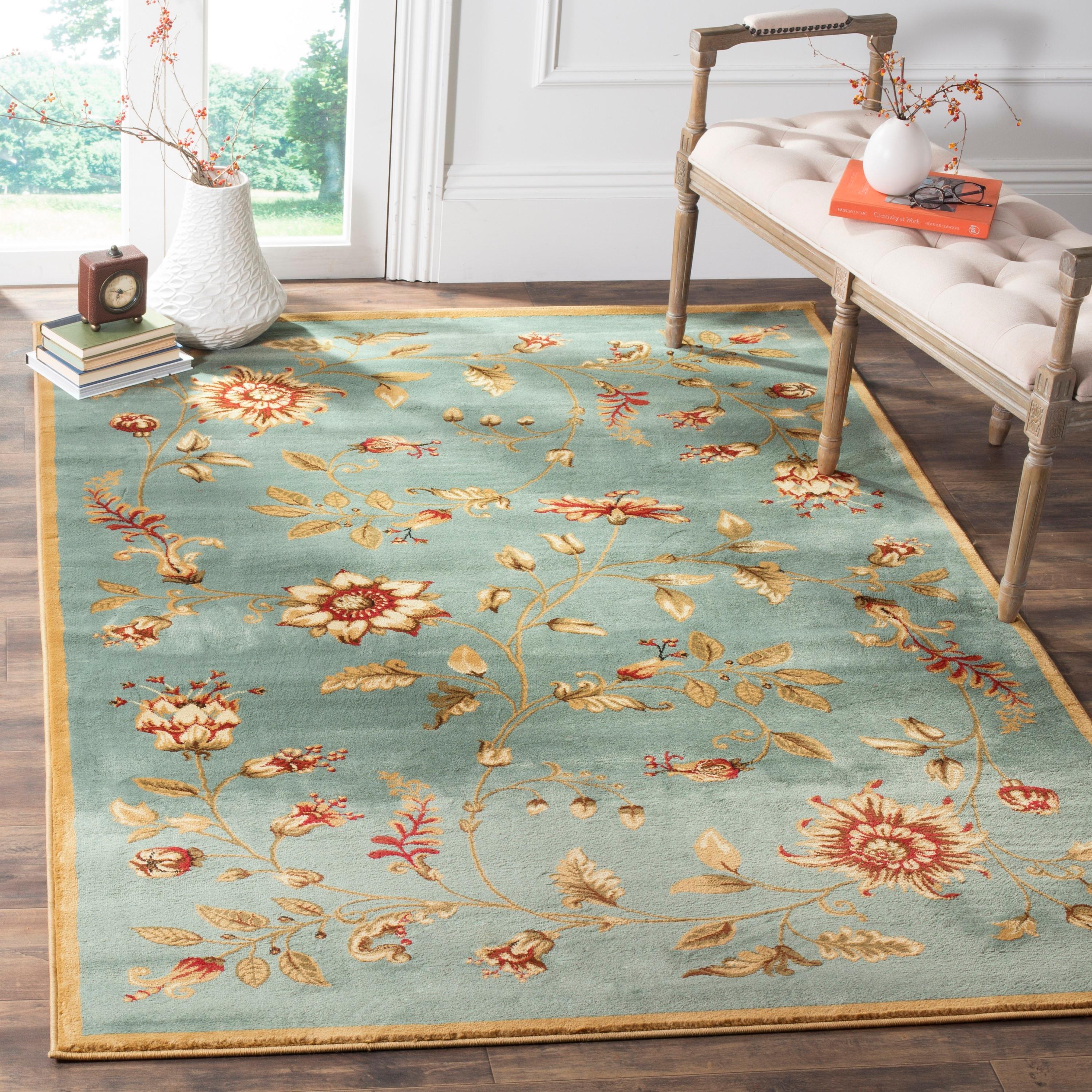 Lyndhurst LNH552 Power Loomed Area Rug - Blue/Multi - 8'9"x12' - Safavieh