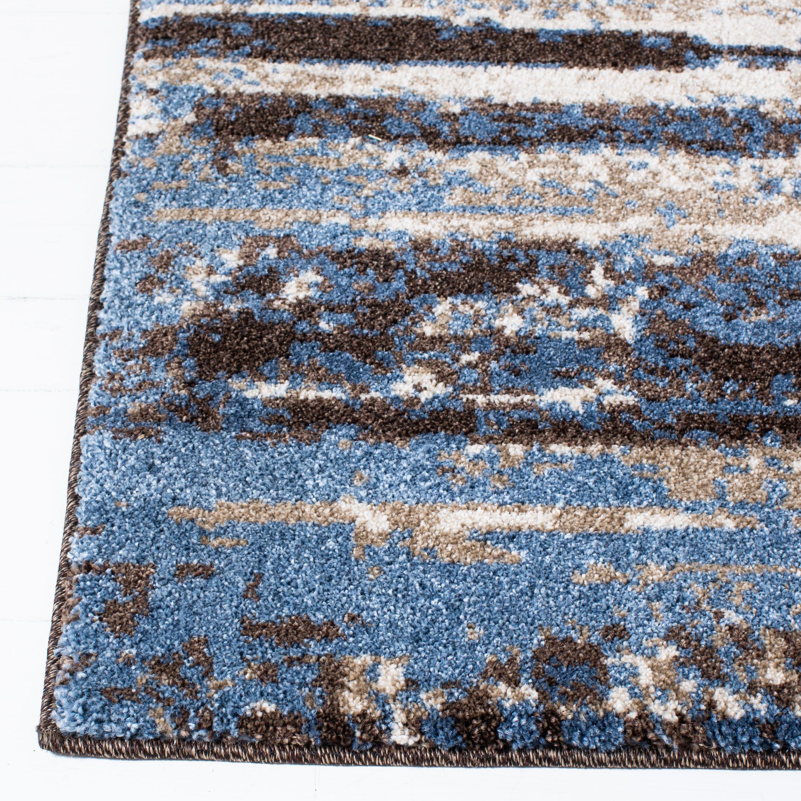 Retro RET2138 Power Loomed Indoor Area Rug - Cream/Blue - 4'x4' - Safavieh.