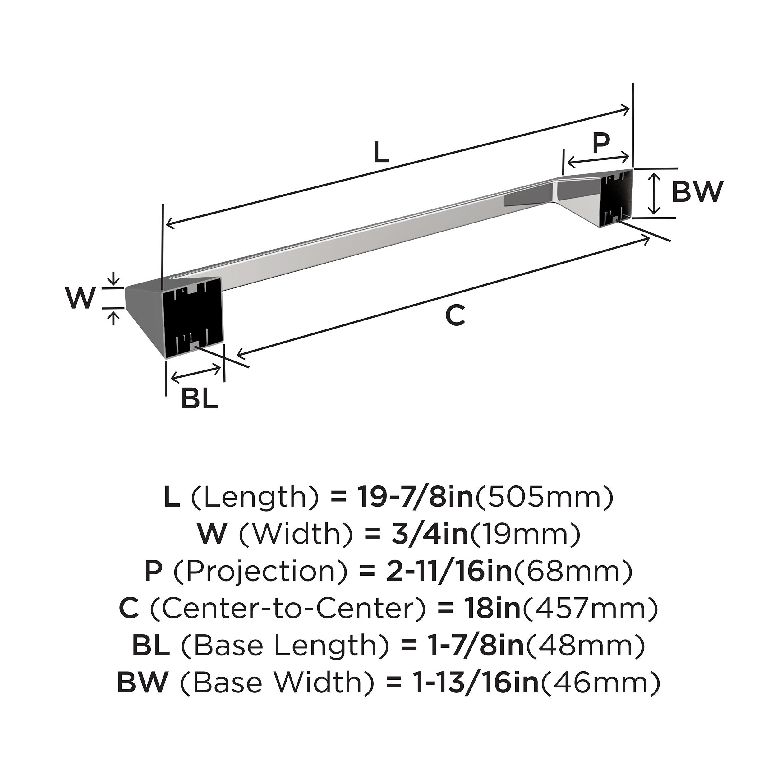 Amerock Blackrock Chrome 18 inch (457mm) Towel Bar