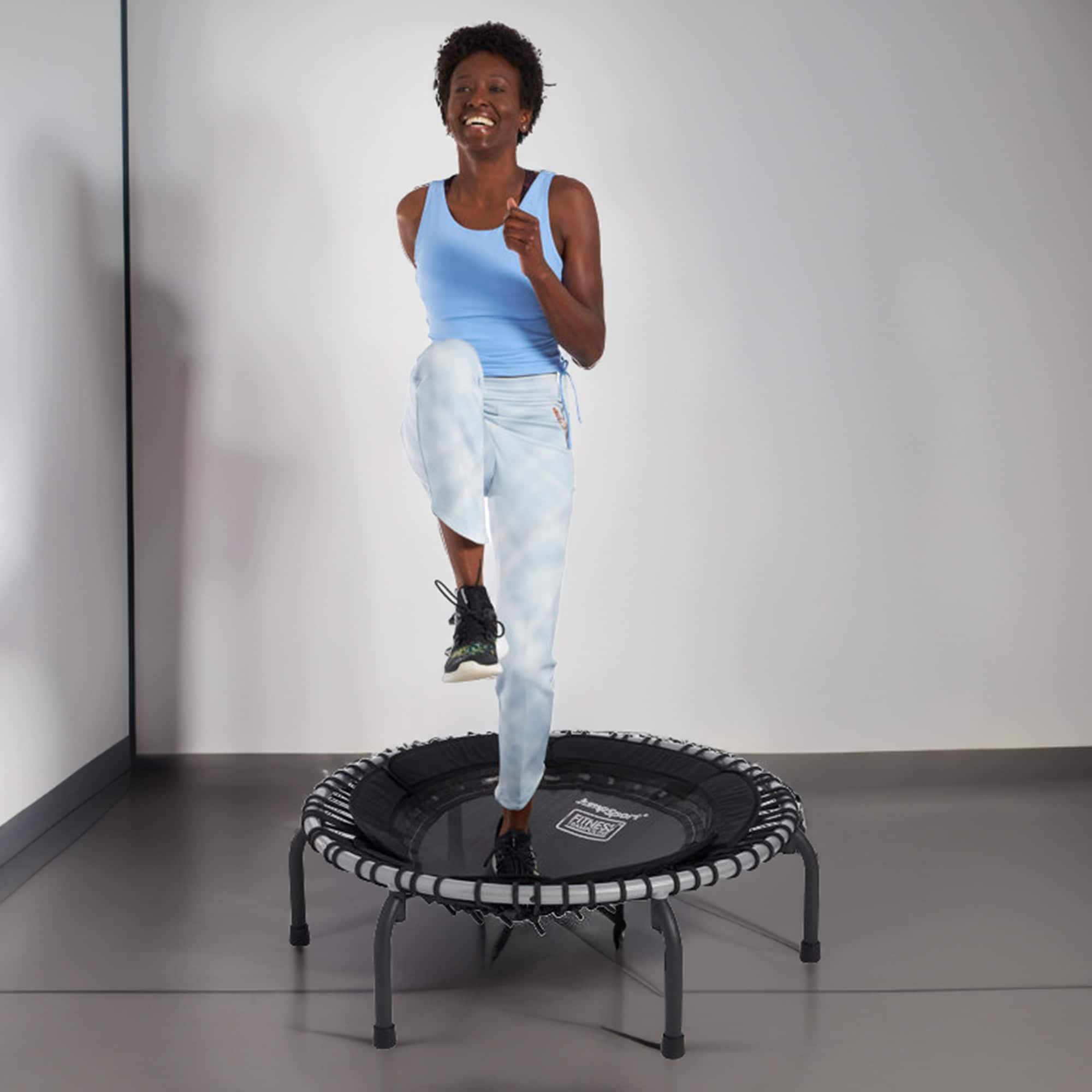 JumpSport JumpSport 370 Home Gym 39" Heavy Duty Fitness Trampoline with 4-In-1 DVD, Black