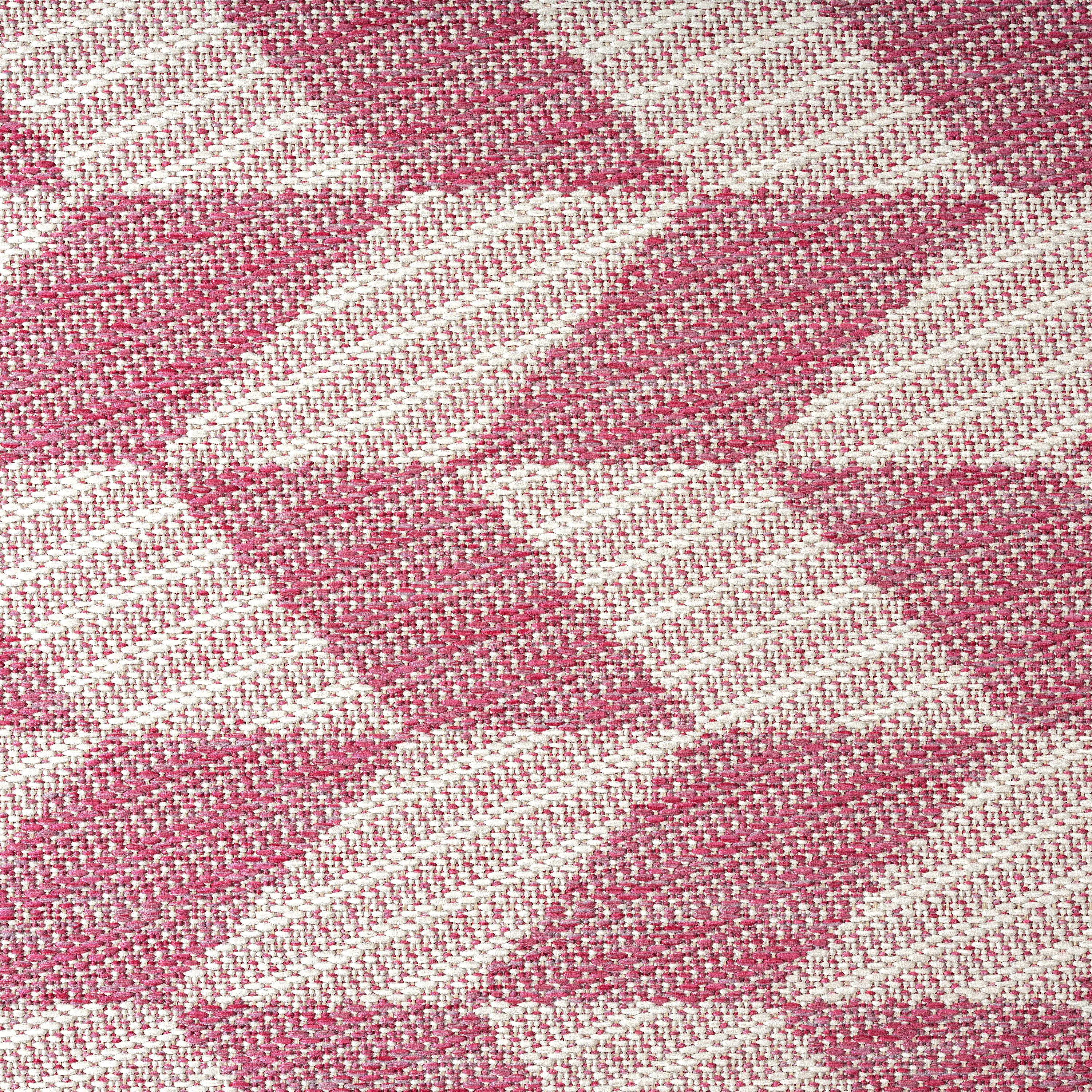 NICOLE MILLER NEW YORK Country Calla Herringbone Indoor/Outdoor Area Rug, Pink/Ivory