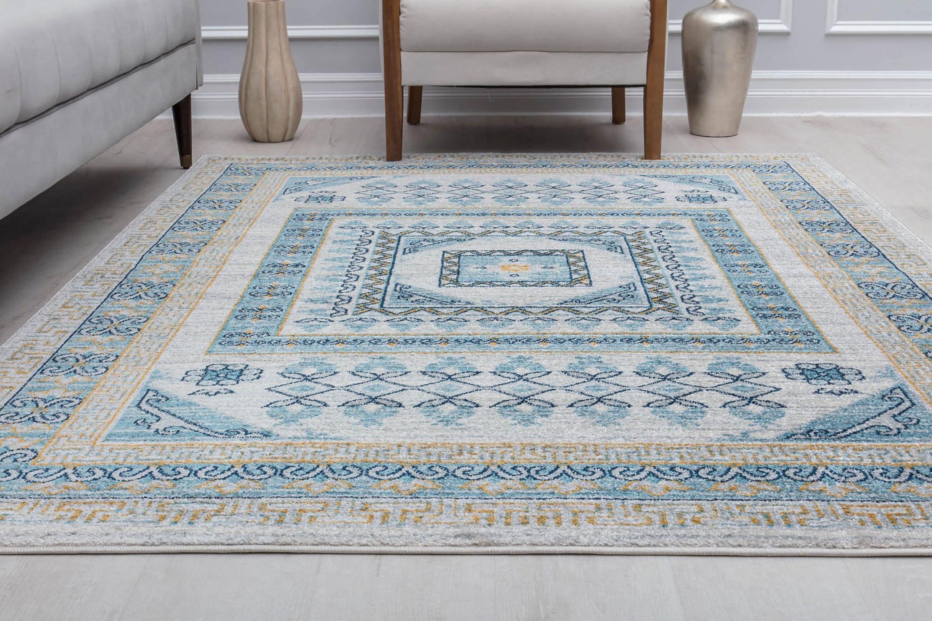 Rugs America Harper HY40G Morning Glory Abstract Vintage Gray Area Rug for Dining Room Rug Neutral Rug Living Room Rug Kitchen, 2'6" x 8'