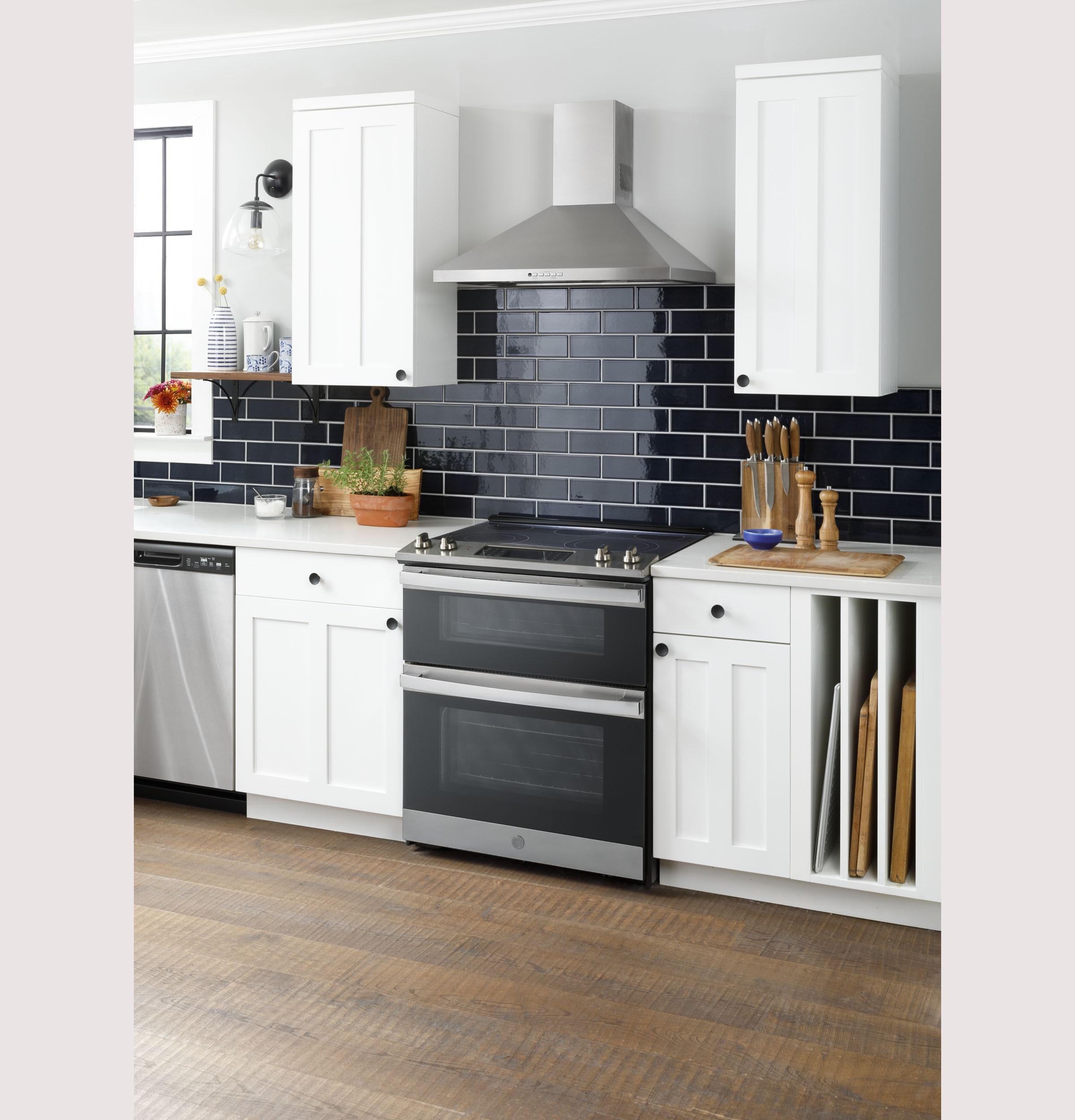 GE Appliances 30 in 66 cu ft Slide In Double Oven Electric Ranges in Stainless Steel