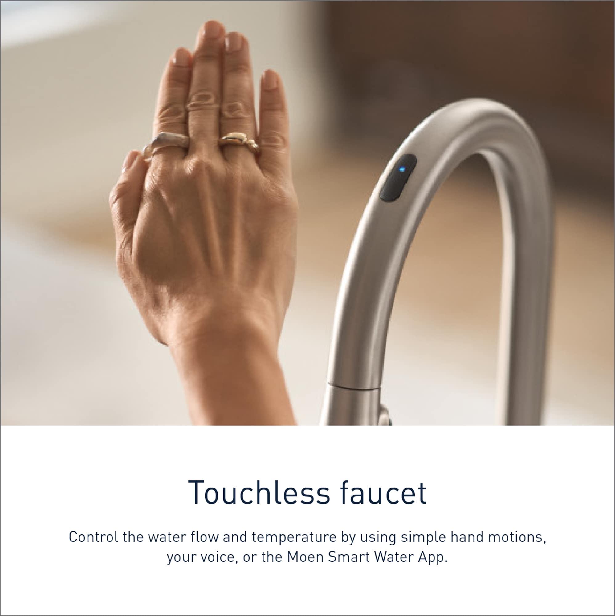 Moen Paterson Spot Resist Stainless Smart Faucet Touchless Pull Down Sprayer Kitchen Faucet with Voice Control and Power Boost, S72003EVSRS