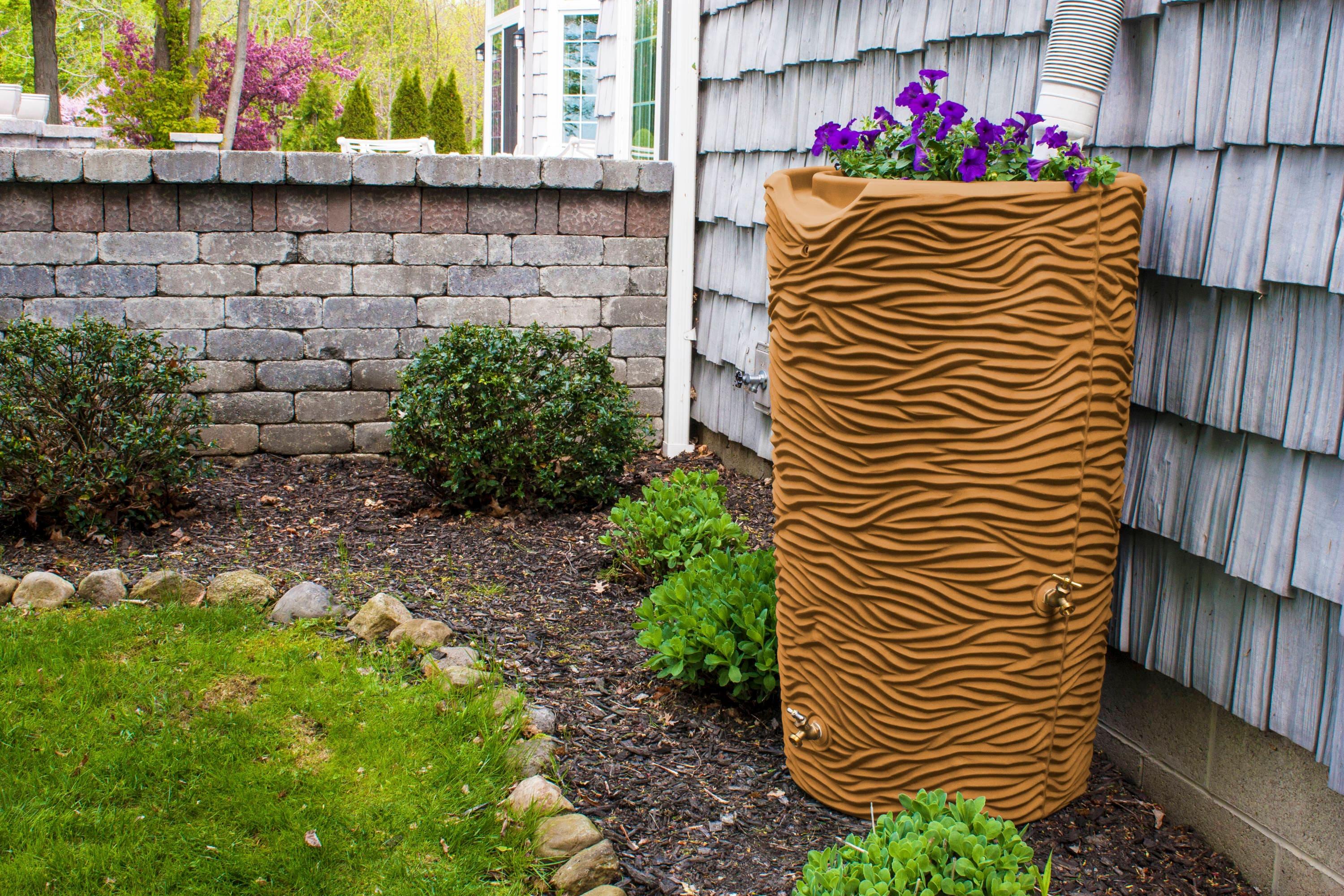 Loon Peak® Loon Peak® 65 Gallons Plastic Drainable Planter Rain Barrel