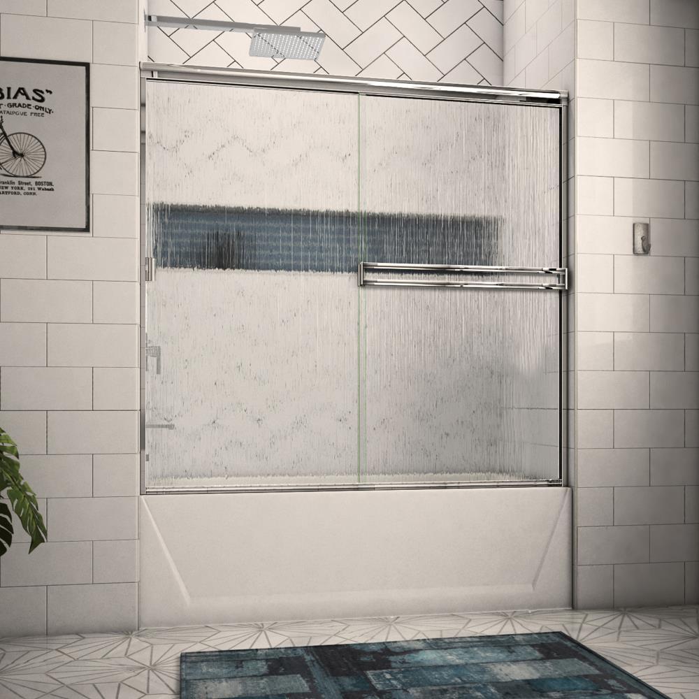 Arizona Shower Door 52" W x 56" H Bypass Semi-Frameless Tub Door TE56X57CHRN